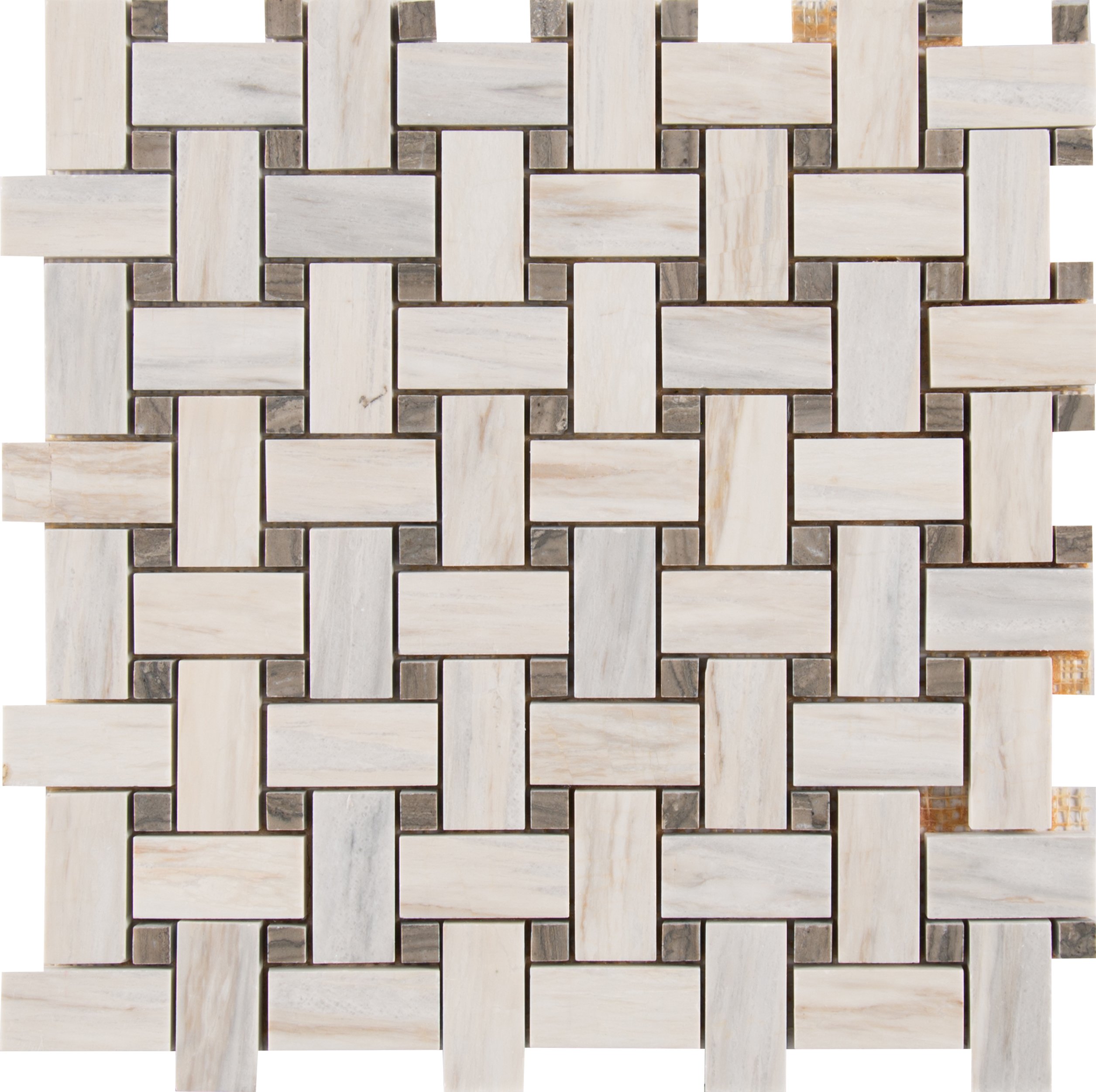 MSI Angora Marble Basketweave Tile for Kitchen Backsplash, Bathroom, Accent, and Shower Wall - 12 in. x 12 in. Mesh-Mounted Mosaic Tile (10 sq. ft. / case)