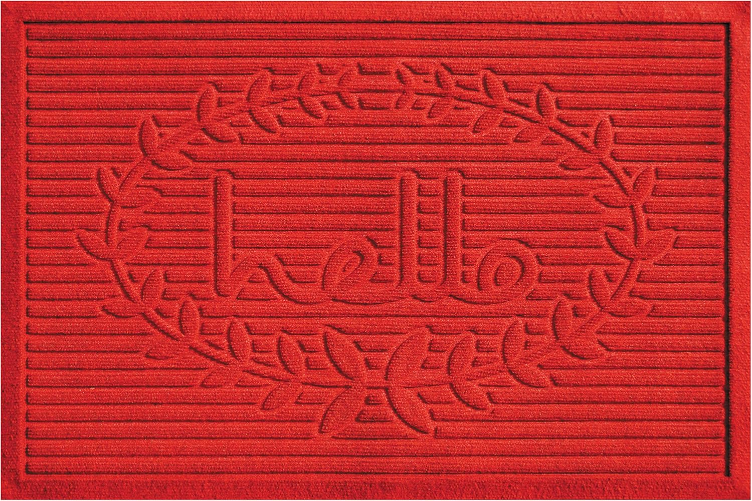 Calloway Mills 103143660 Poly Hello Indoor/Outdoor Mat, 3' x 5', Red