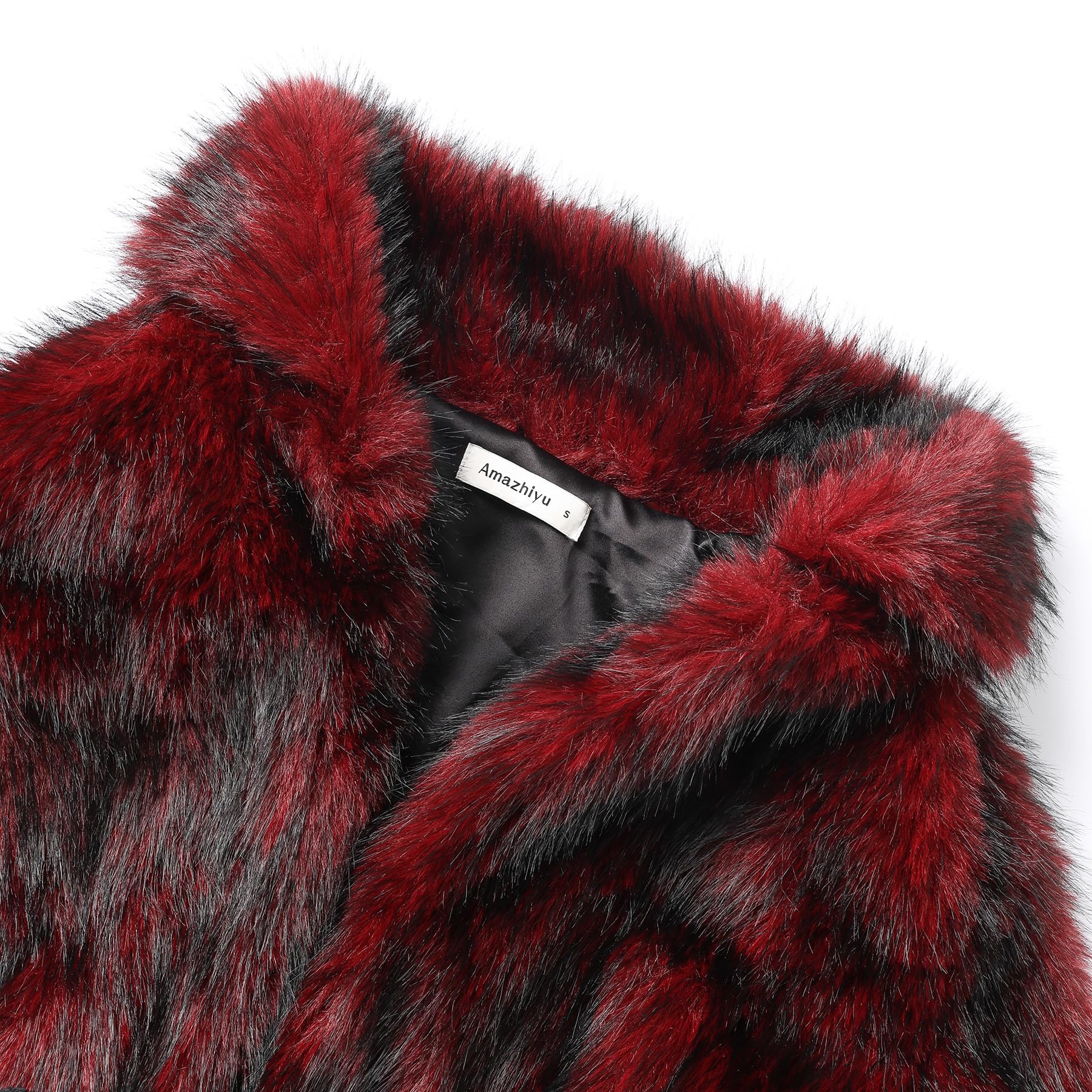 Amazhiyu Pelzmantel Damen Felljacke Kurz Kunstfell Jacke Mantel Pelzjacke