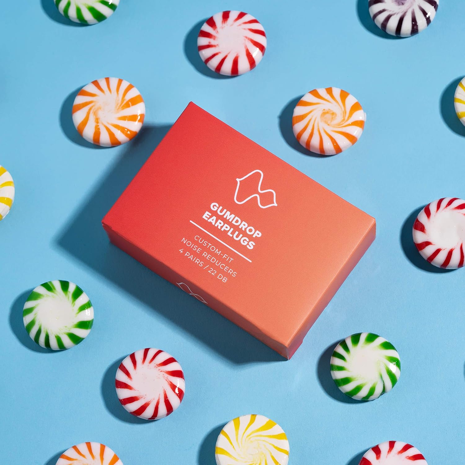 Hottest Sale Gumdrop Earplugs - Custom-Fit Reusable Silicone Ear Plugs - Soft, Moldable Noise Reducers - Sound Blocking Solution for Sleeping, Working, Swimming, Travel, and More (Cherry Red/Orange)