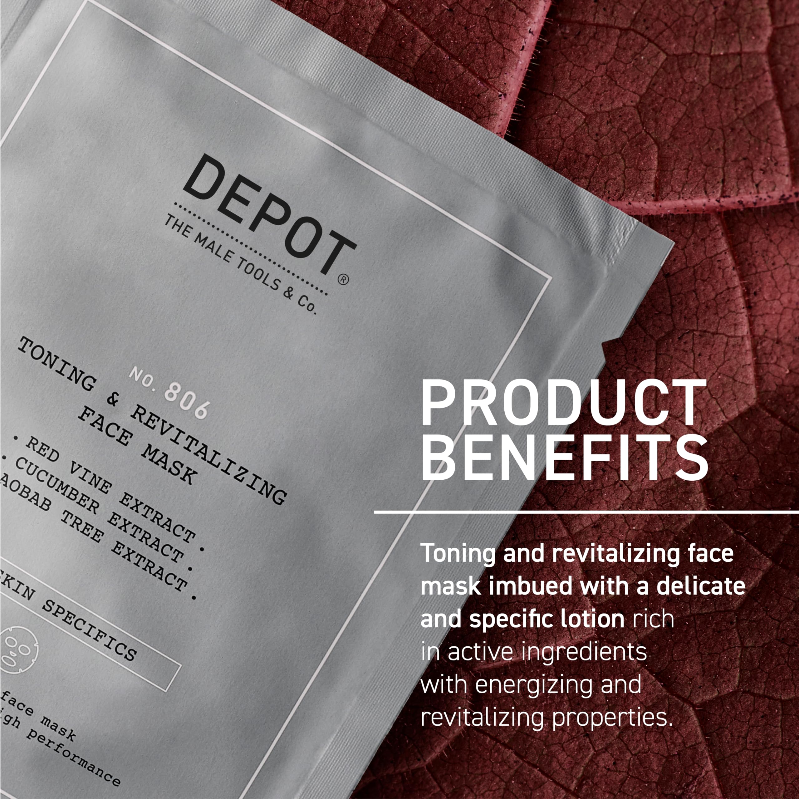 Depot 806 Masque tonifiant et revitalisant pour le visage 12PZ da Uomo STFM000