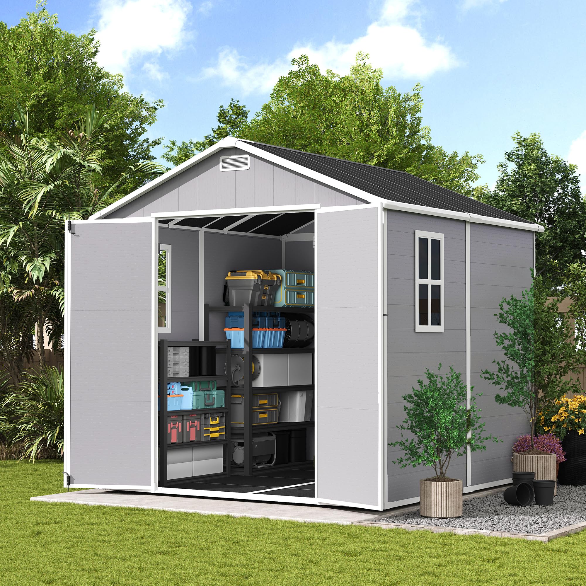 UDPATIO Storage Shed 8x8 FT