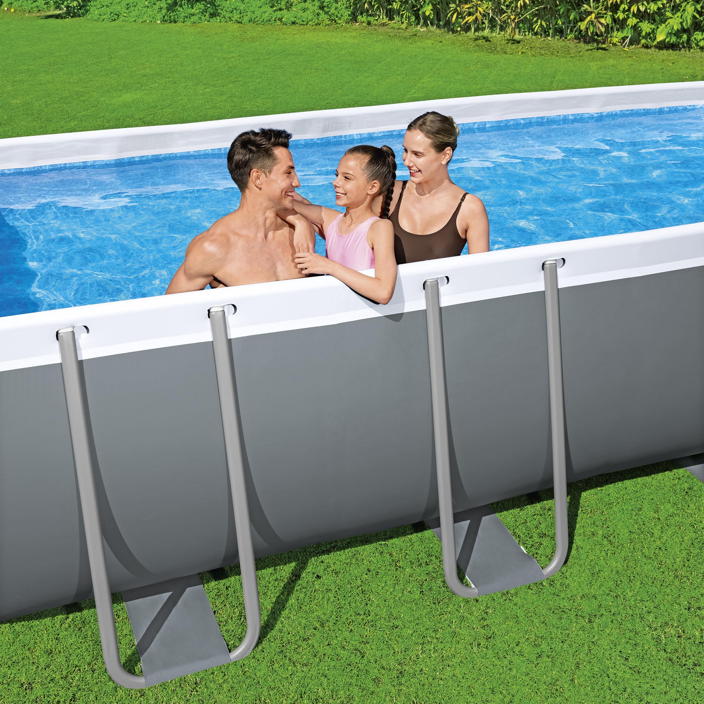 Bestway 56671-7 Set piscina fuori terra Steel Pro MAX - 4,88 m x 2,44 m x 1,22 m, grigio