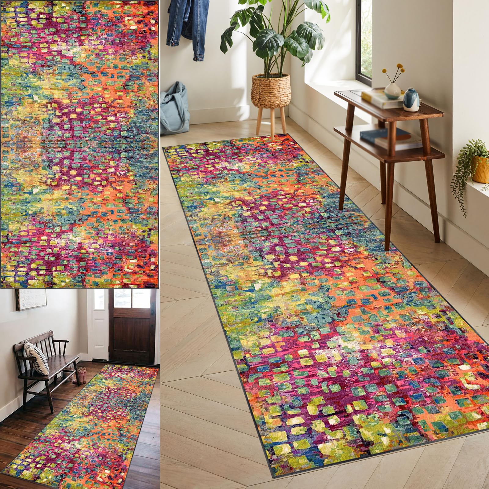 Carpet Runner Rugs for Hallway 100 x 180 cm Kitchen Runners Rugs Non Slip Washable Long Hallway Runner Doormat Hall Runner for Bedroom Kitchen Hallway Entrance Laundry Bedroom Runner Rug for Hallways