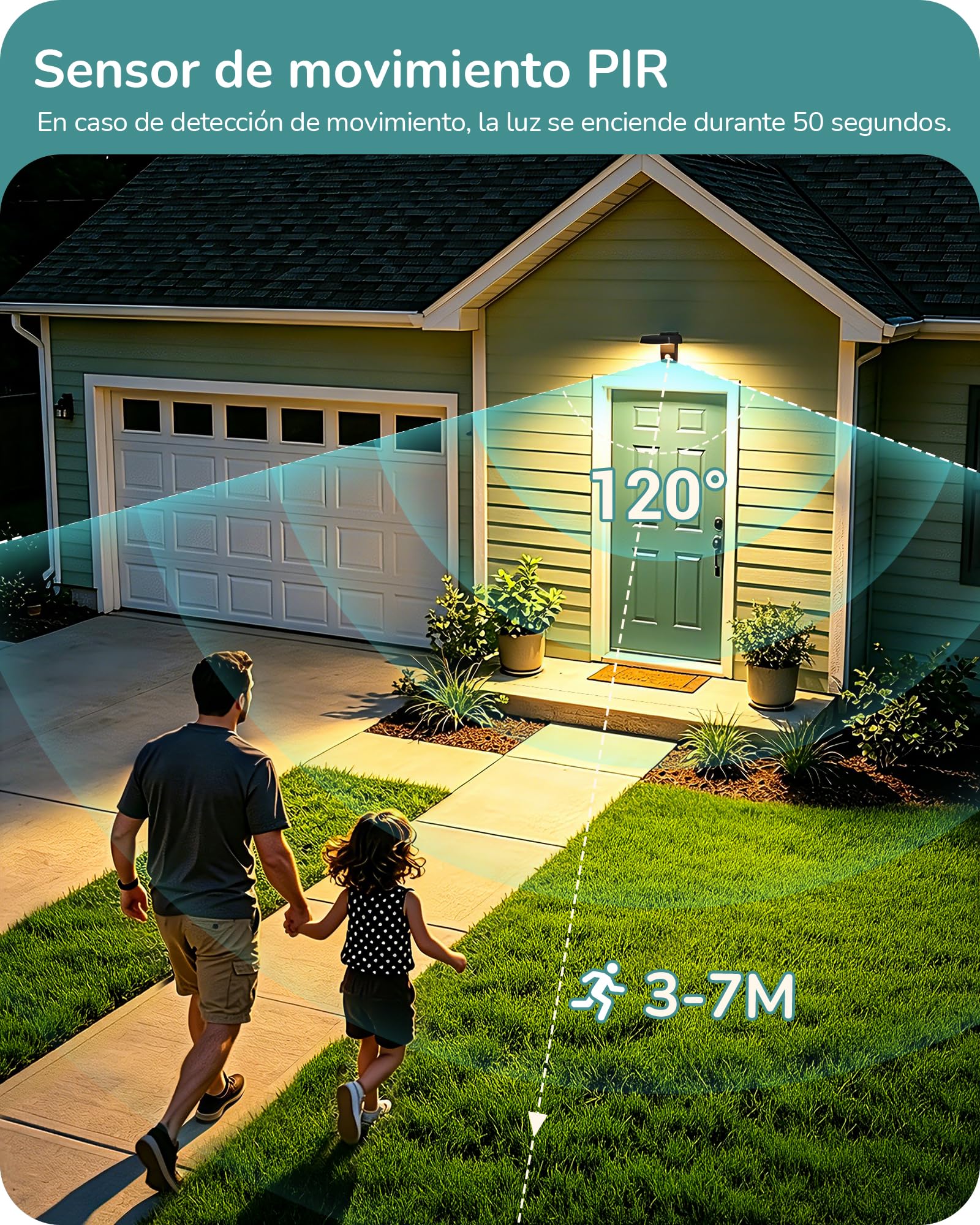 EDISHINE Aplique de Pared Exterior con Sensor de Movimiento, 18W | Giratorio 350°, Sensor Crepuscular, LED 3000 K, Aluminio, IP65, Alimentación Eléctrica para Jardín, Terraza y Garaje