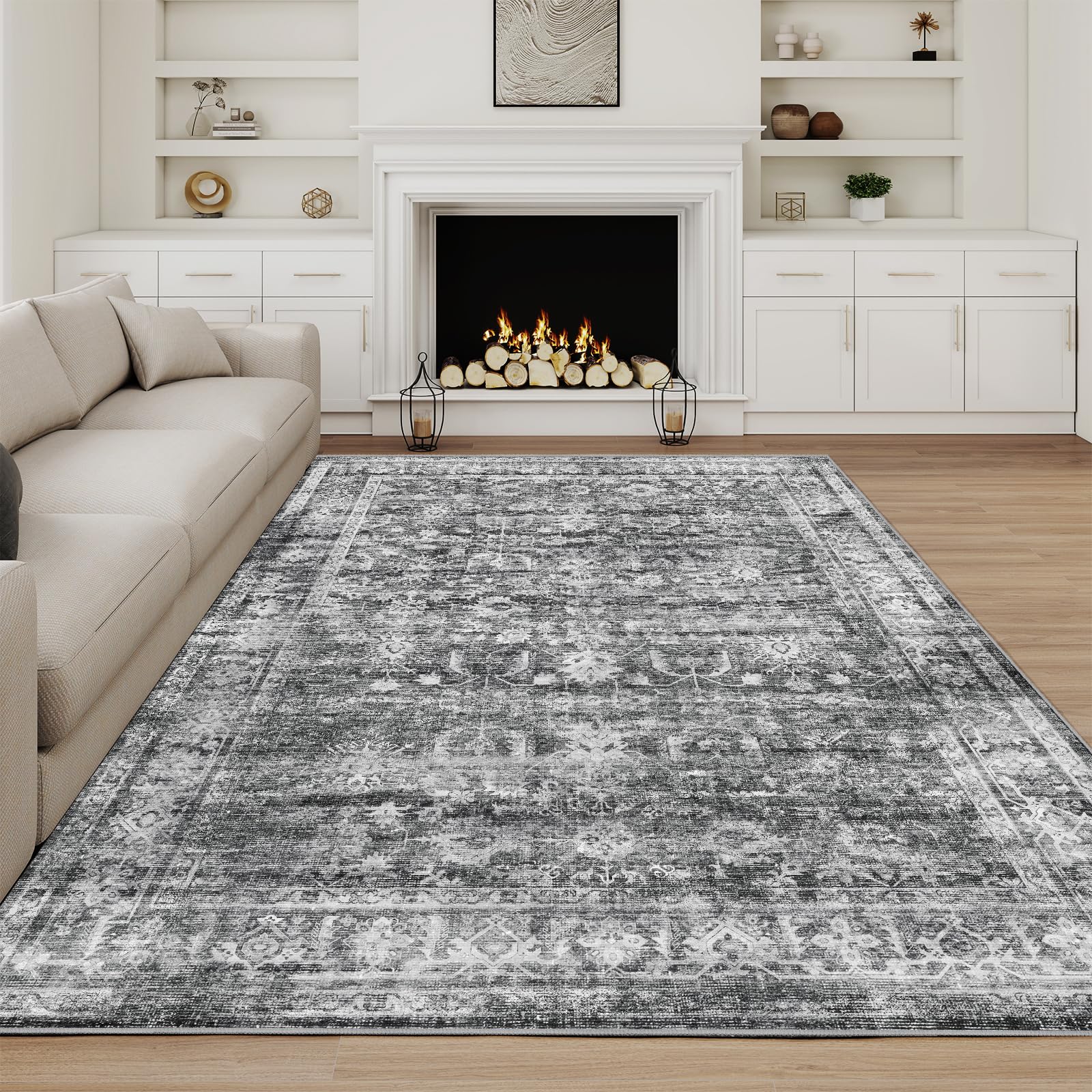Amazon.com: HOYAWU Rugs for Living Room, Washable 5x7 Area Rugs, Low ...