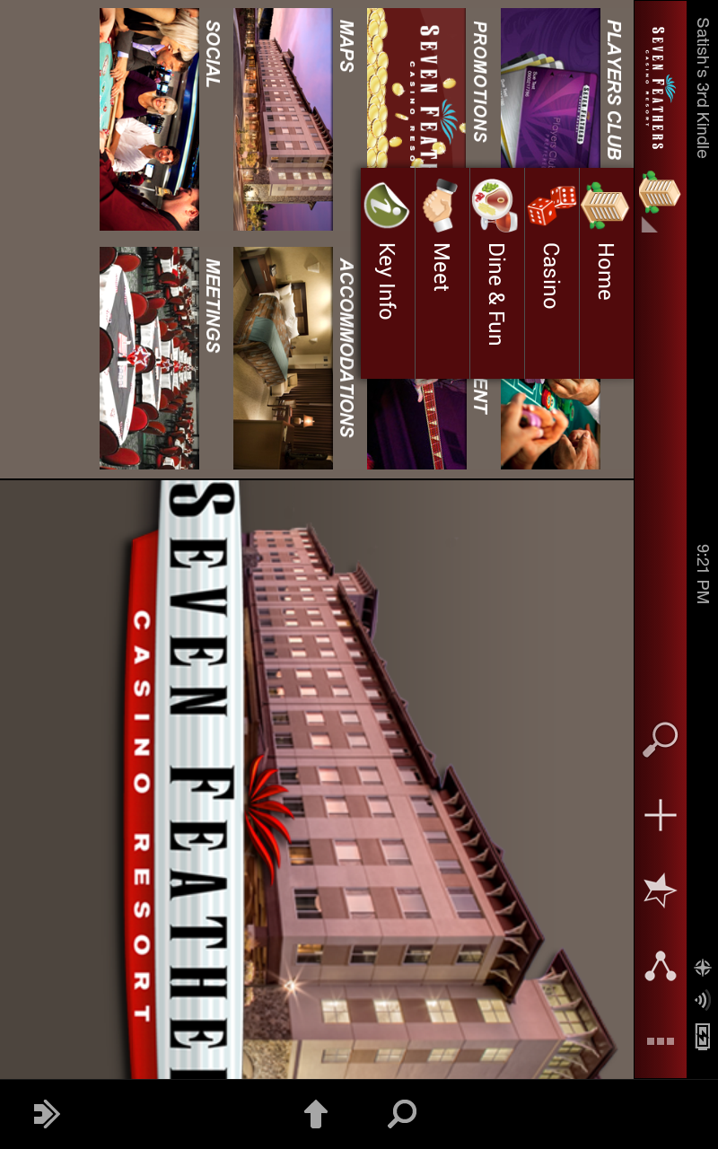 Interface de l app Seven Casino