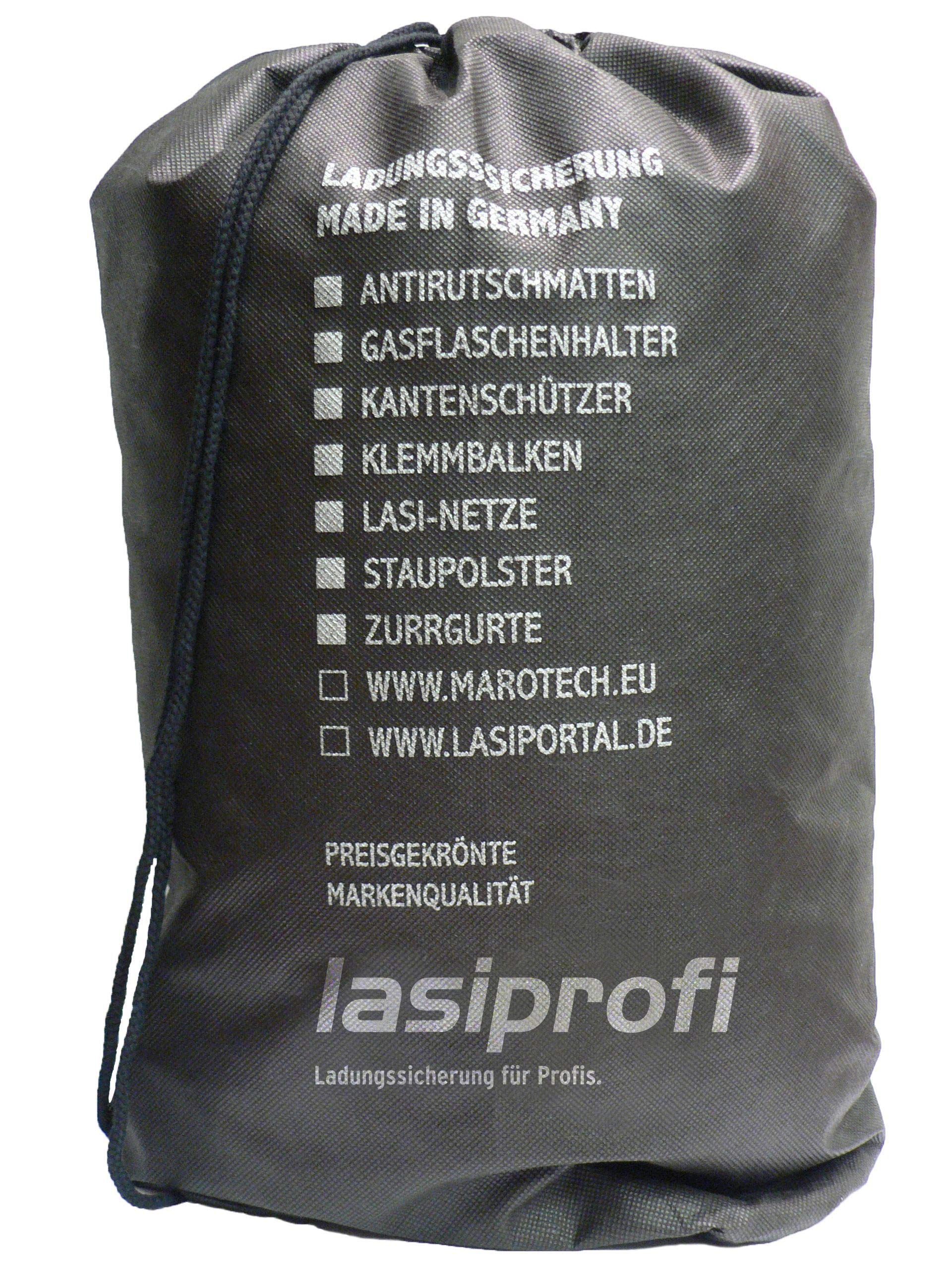 Ladungssicherungs-Set PKW 15-teilig Antirutschmatten Zurrgurte Sicherungsnetz Kantenschutz im Beutel