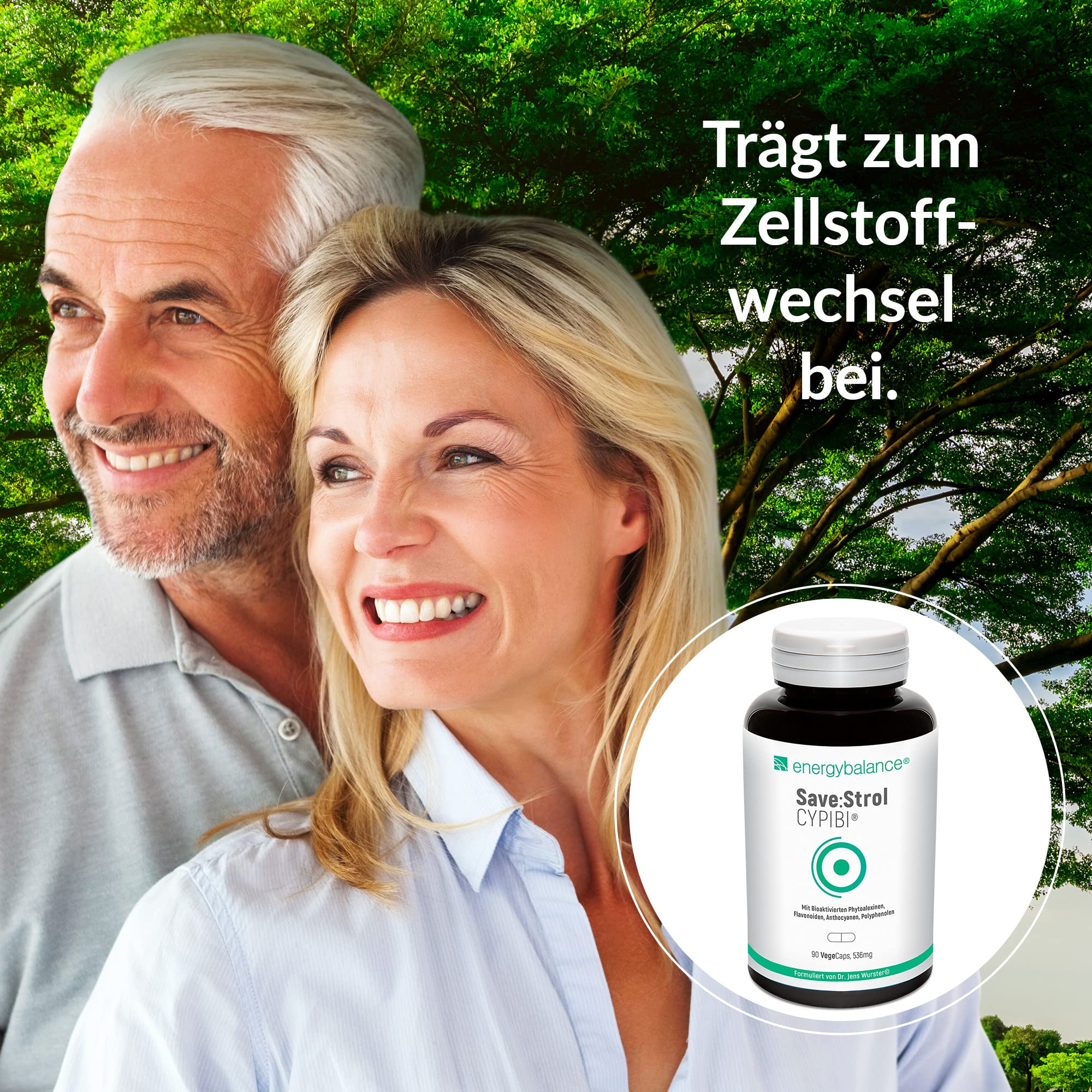 EnergyBalance Save:Strol CYPIBI - Kapseln mit Polyphenolextrakt und Anthocyane aus Heidelbeerextrakt - Pflanzlich, Natürlich - Qualität aus der Schweiz - 90 VegeCaps à 536 mg