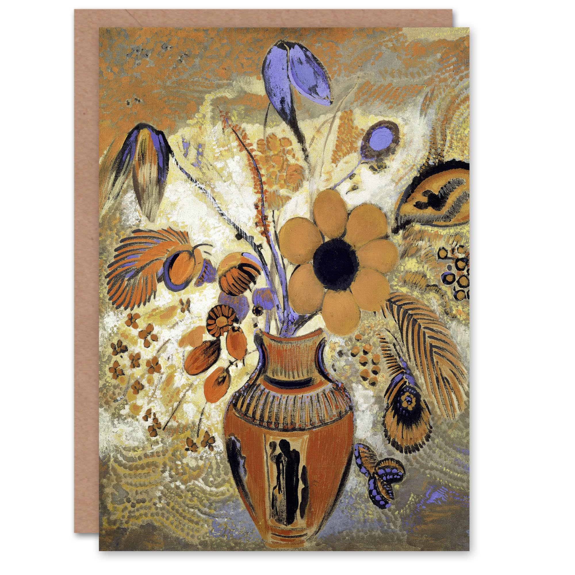 Artery8 Odilon Redon Art Card Etruscan Vase with Flowers
