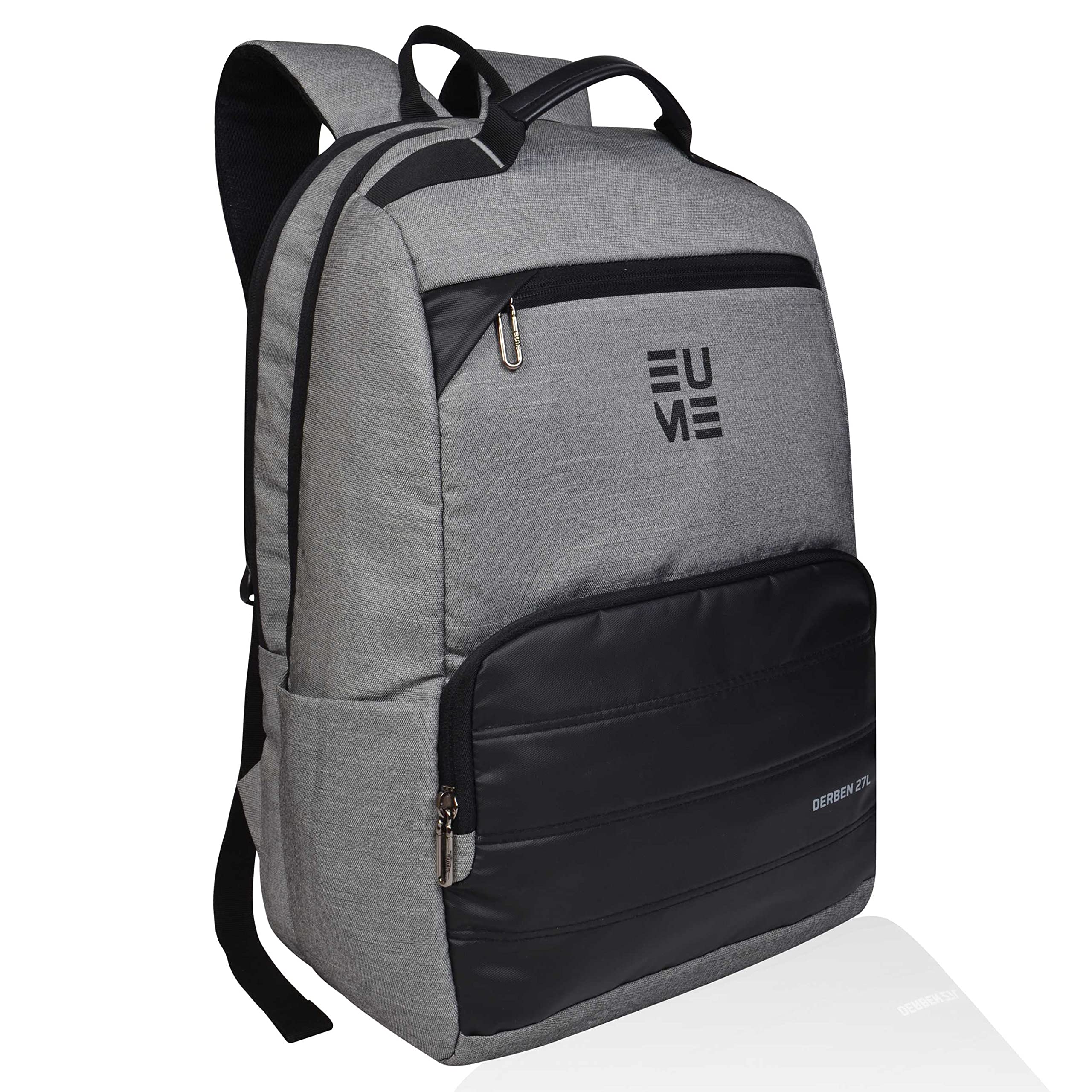 EUME Laptop Backpack, Slim Durable Daypack Derben Nylon+Milange Pu Coated Fabric
