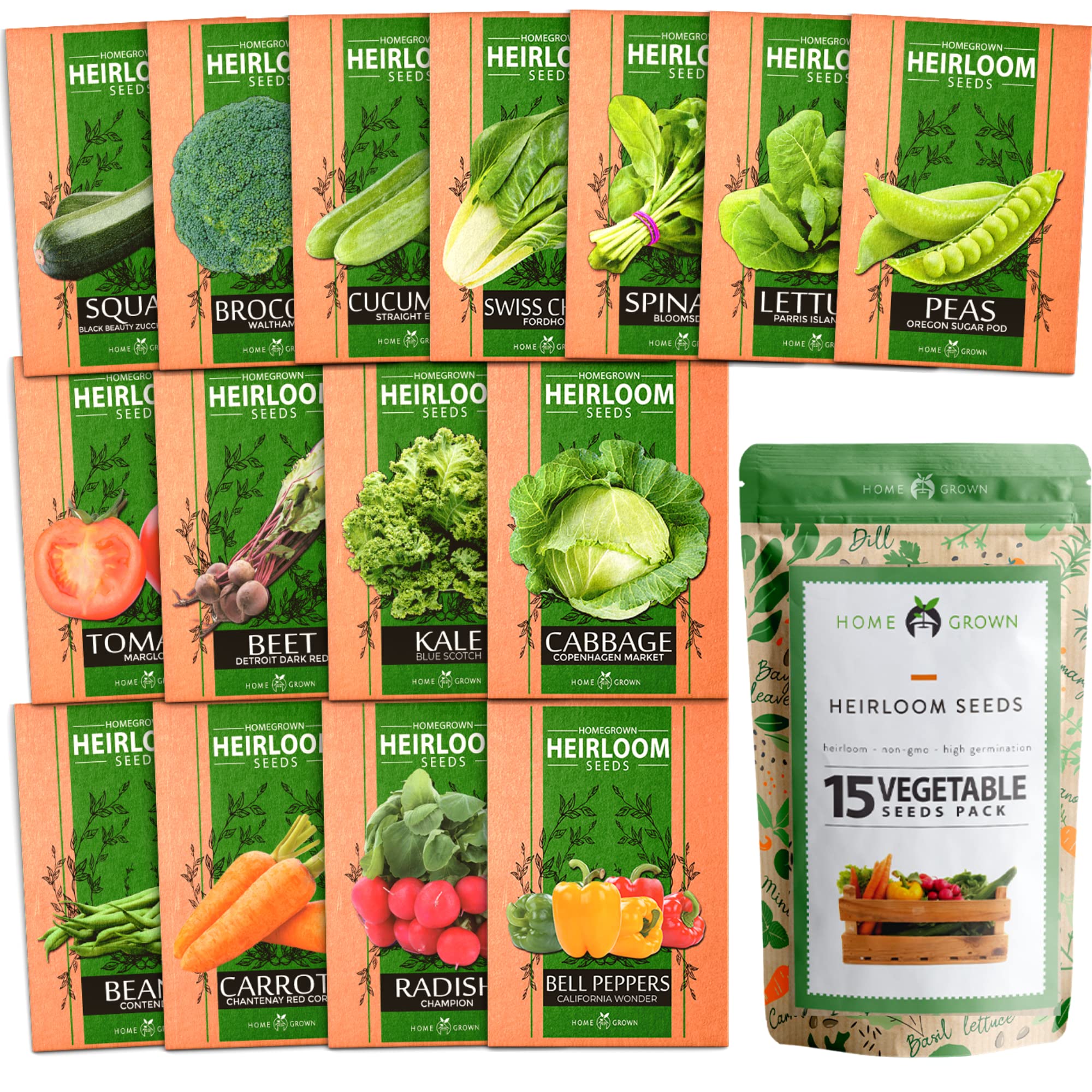 Buy HOME GROWN 15 Heirloom Vegetable Seeds 7000+ Survival Bugout