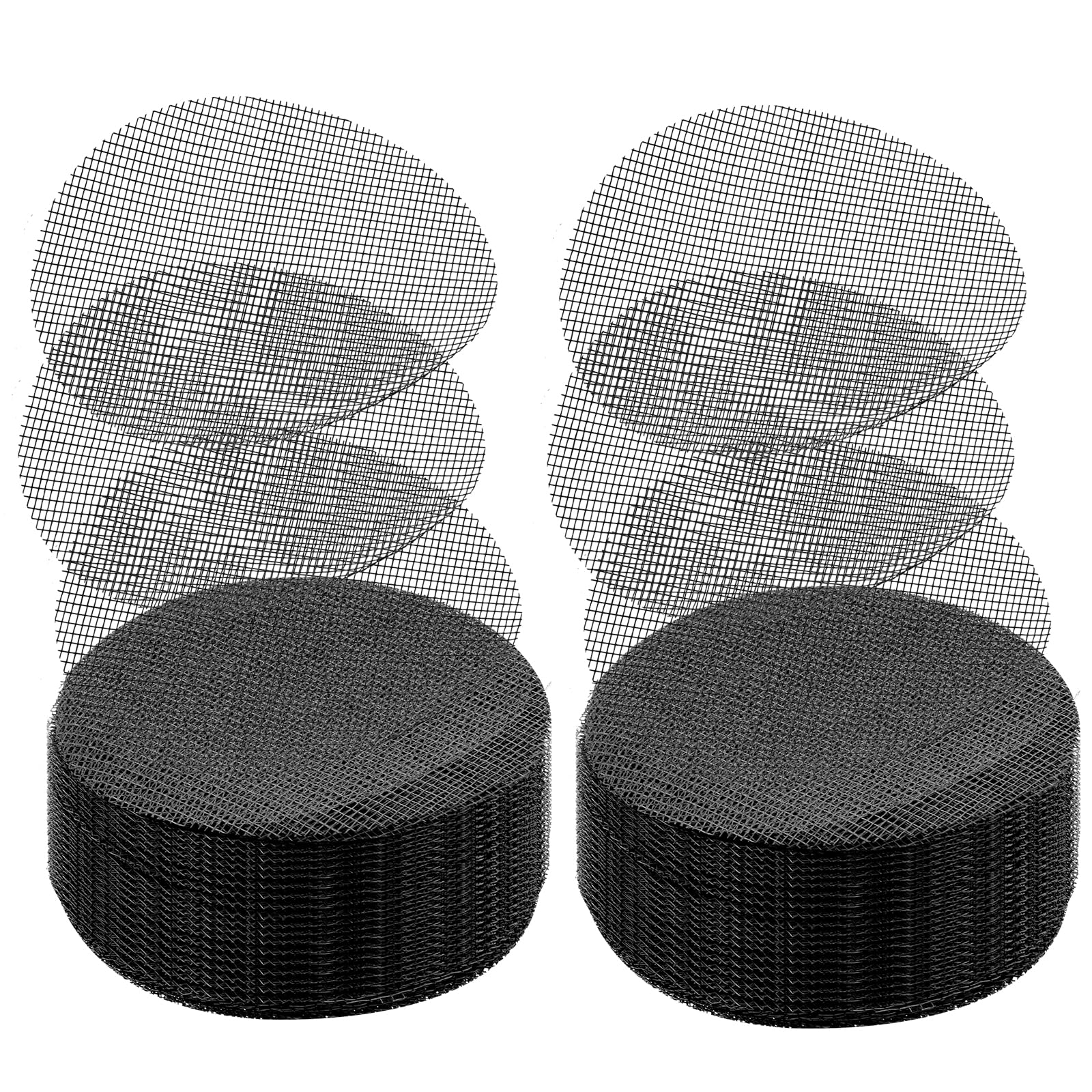 Axafazup 100 PCS Mesh Pads for Plant Pots, 4 Inch Plant Pot Mesh Hole Covers Drainage Mesh Round Reusable Bonsai Planter Bottom Grid Mat Prevents Soil Leakage for Gardeners