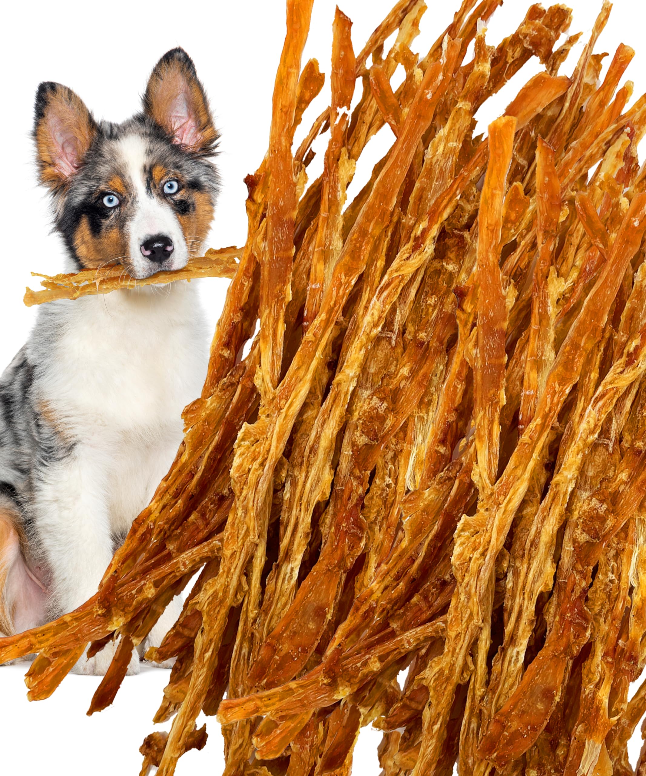 Lively Tails Turkey Tendon Strips Made in USA with 100% Turkey and No Glycerin, Healthy Jerky Dog Treats for Medium and Small Dogs, Human Grade