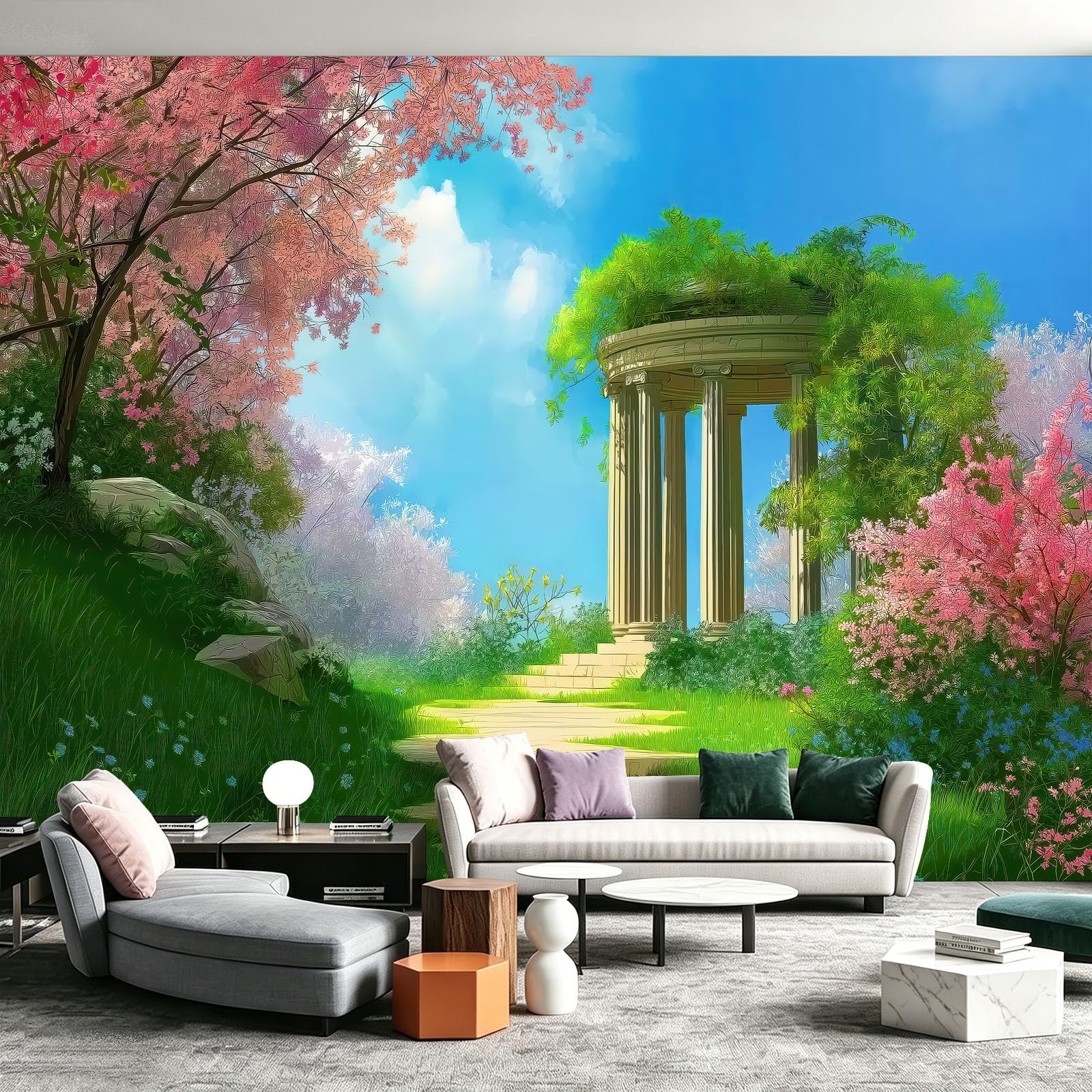 Carta da parati fotografica, 200 x 140 cm, carta da parati in tessuto non tessuto, da parete, con motivo floreale e natura, per soggiorno, sala da pranzo