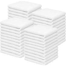 White Bar Towels, Pack of 40 Approx. 100% Cotton Cleaning Rags, 14 x 17, Reusable Cleaning Towels, Durable Terry Cloth Rags, Multipurpose Shop Rags for Home & Commercial Use, 5 lb Box