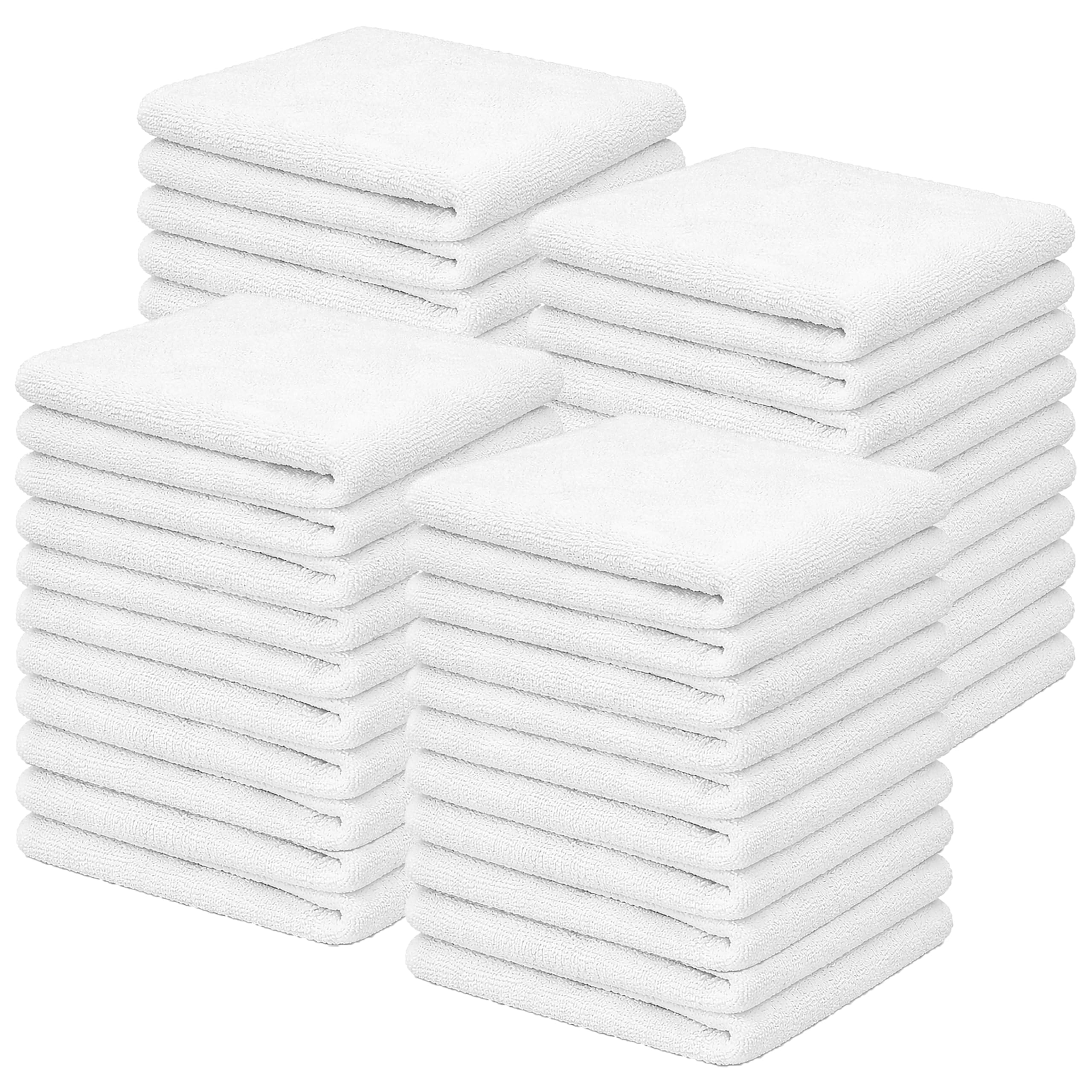 SupremePlus White Terry Bar Mop Towels 40 Pcs (Approx) - 100% Cotton Ultra-Absorbent Cleaning Rags, Perfect Washable Kitchen Rags for Bars,