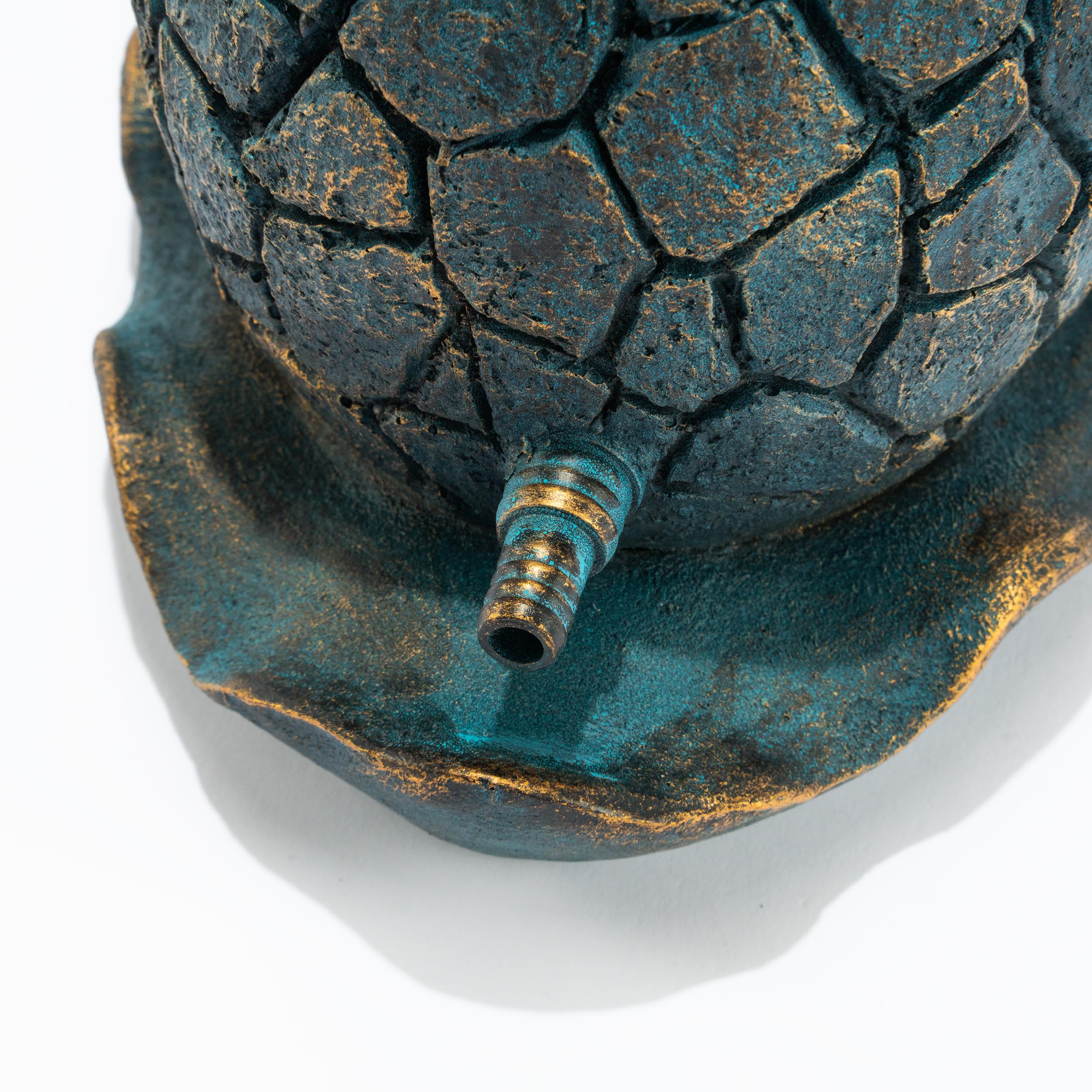 Esotec Wasserspeier Figur Schnecke Emilius, Altkupfer Design, Gartenteich Wasserspiel, Teichfigur, Gartenfigur, Wasserlauf Deko, H=22,5cm 100773