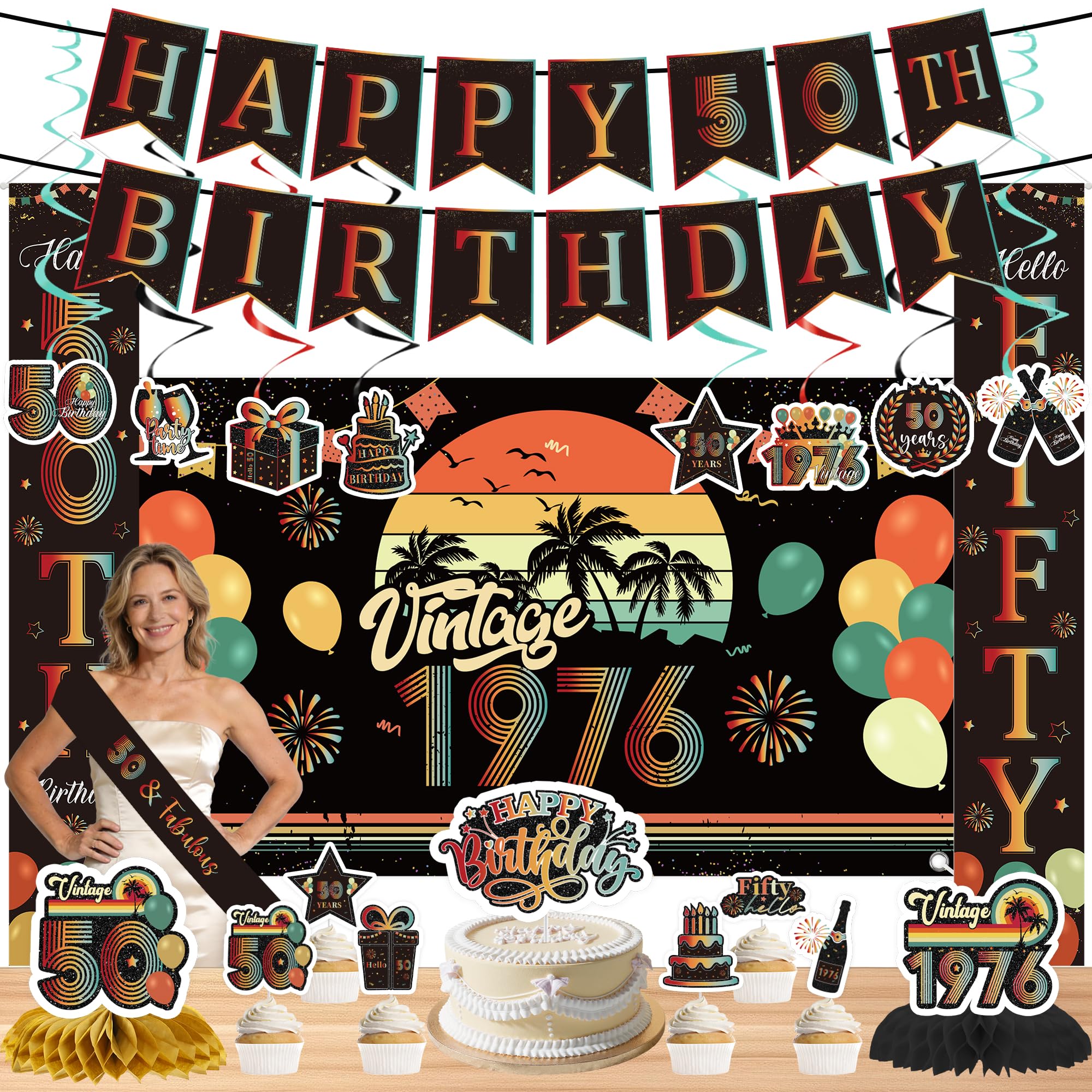 50th Birthday Decorations for Men Women