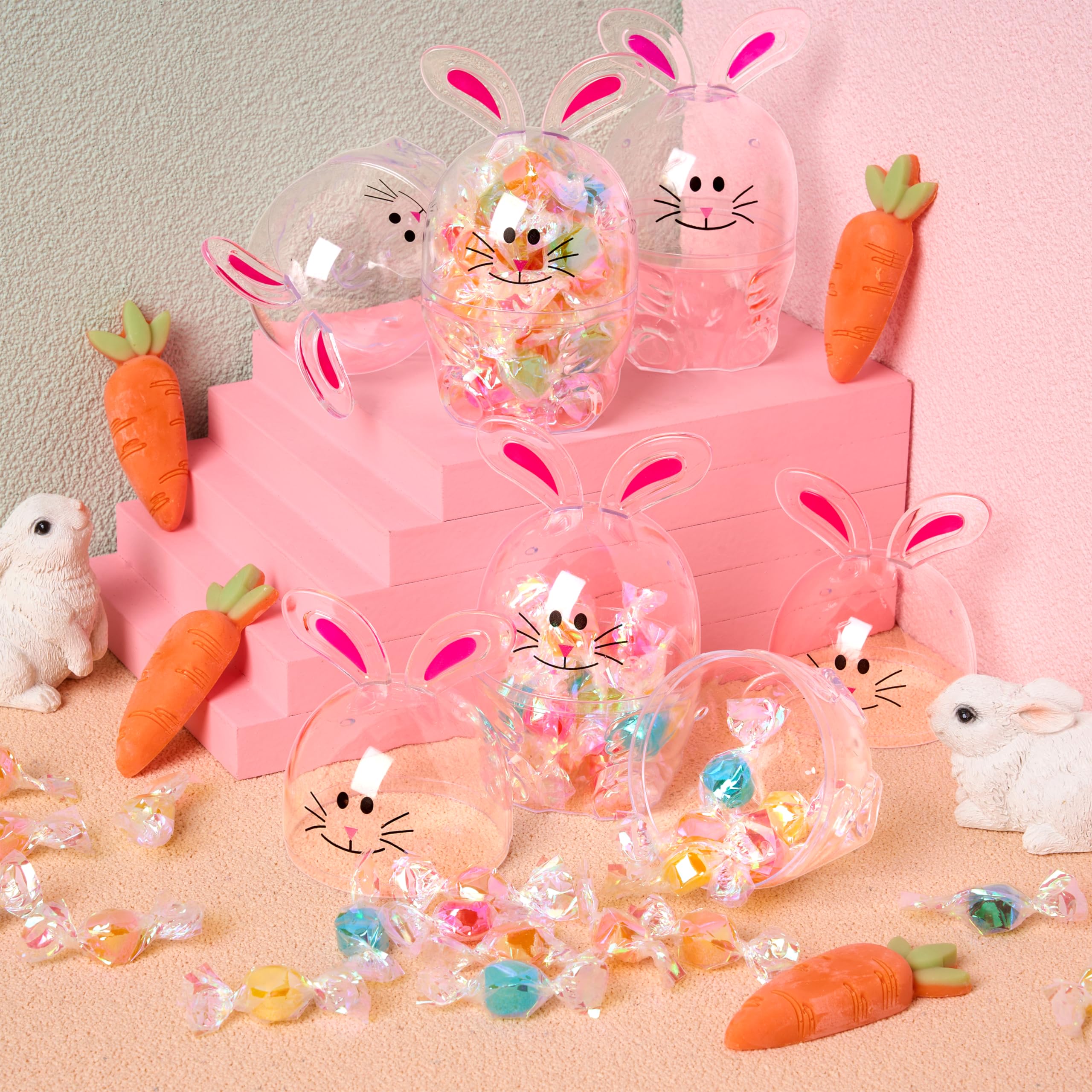 Lubibi 24 Pcs Kit di Caccia Alle Uova di Pasqua, Con 24 Pcs di Giocattoli Gadget, per Riempimento Cesto Pasquale, Regali per Feste, Regali a Sorpresa per Ragazzi e Ragazze Giocattoli Sensoriali
