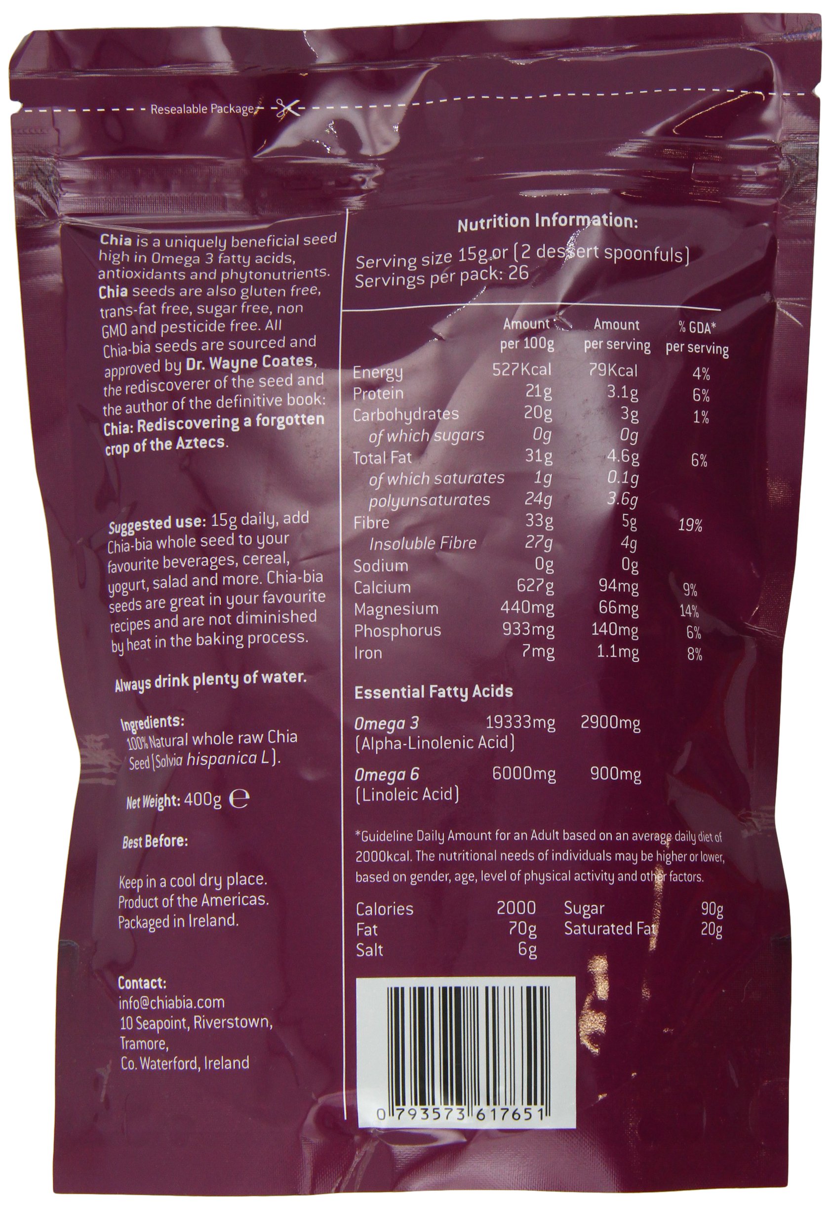 Chia BIA Whole Seed 400 g
