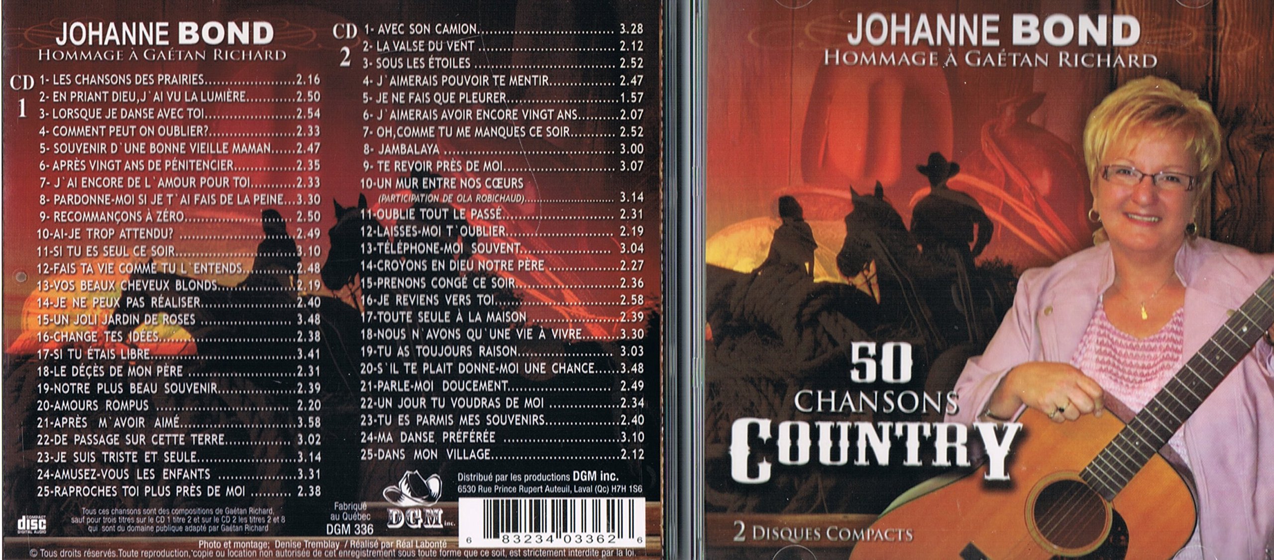 Johanne Bond - Hommage a Geatan Richard, 50 Chansons Country (2 Disques) [Audio CD] Johanne Bond and Geatan Richard
