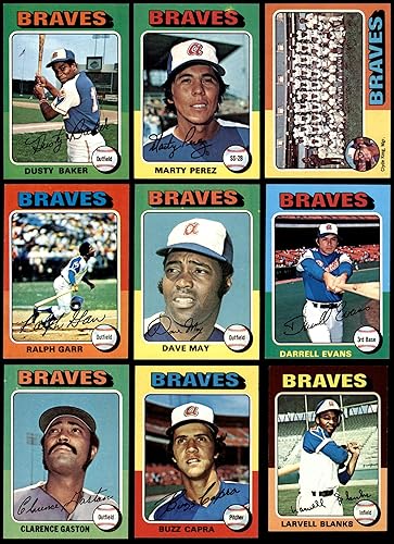 Miniatura 3 de 1975 Topps Atlanta Braves Team Set Atlanta Braves (Set) NMMT Braves
