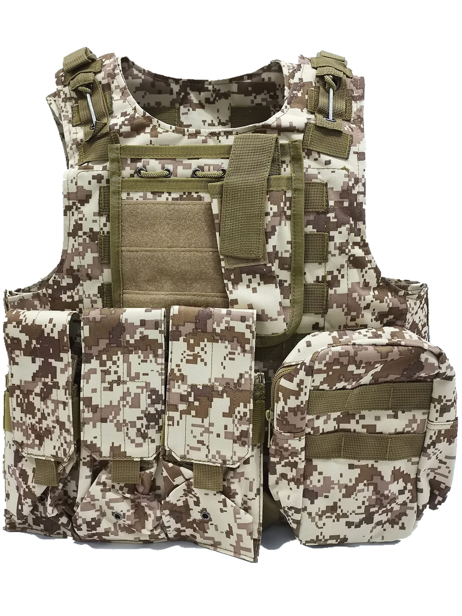 Merciyd Unisex Desert Digital Outdoor Military Tactical Vest - Field Game Wear, Paintball & Air Gun Protection, Hunting & Combat Training