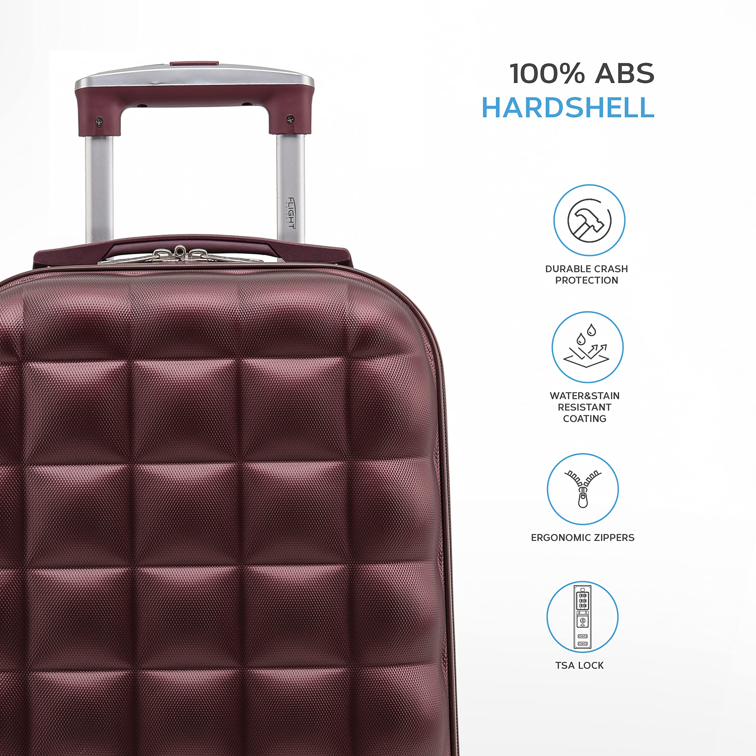 Flight Knight Bubble Suitcase Ryanair easyJet Jet2 Approved 8 Wheel Hardcase Suitcases Cabin or Medium & Large Check-in Sizes