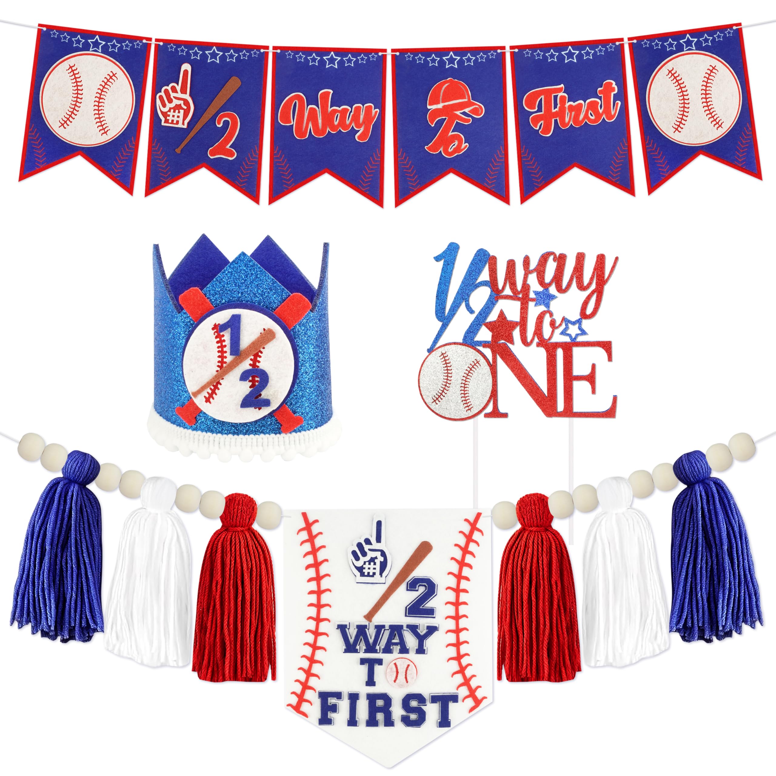 1/2 Birthday Decorations - Green Half Way Banner -10