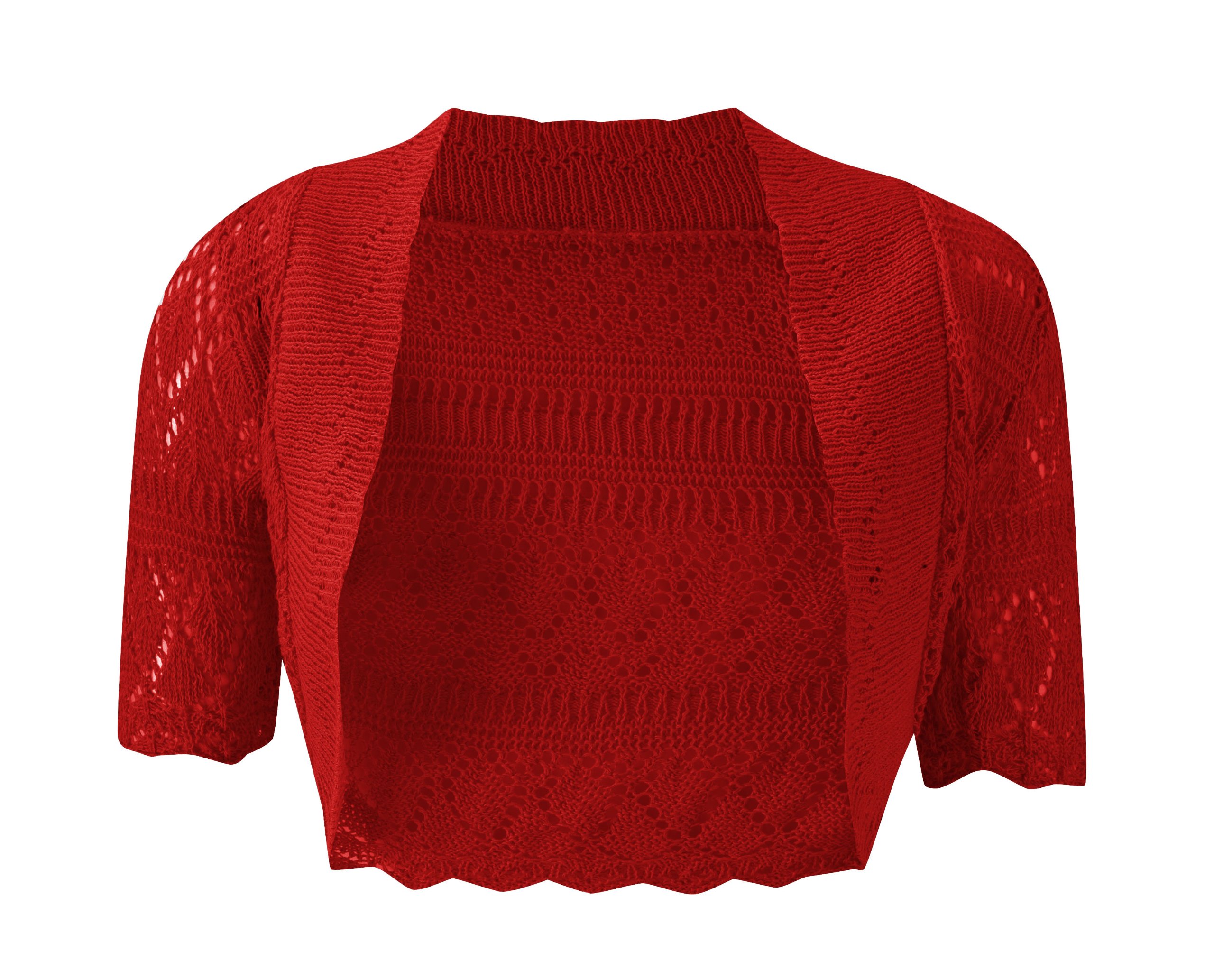 Asfashion Online Women's Red S/S Crochet Shrug Ht5a/ S/M (1.96)