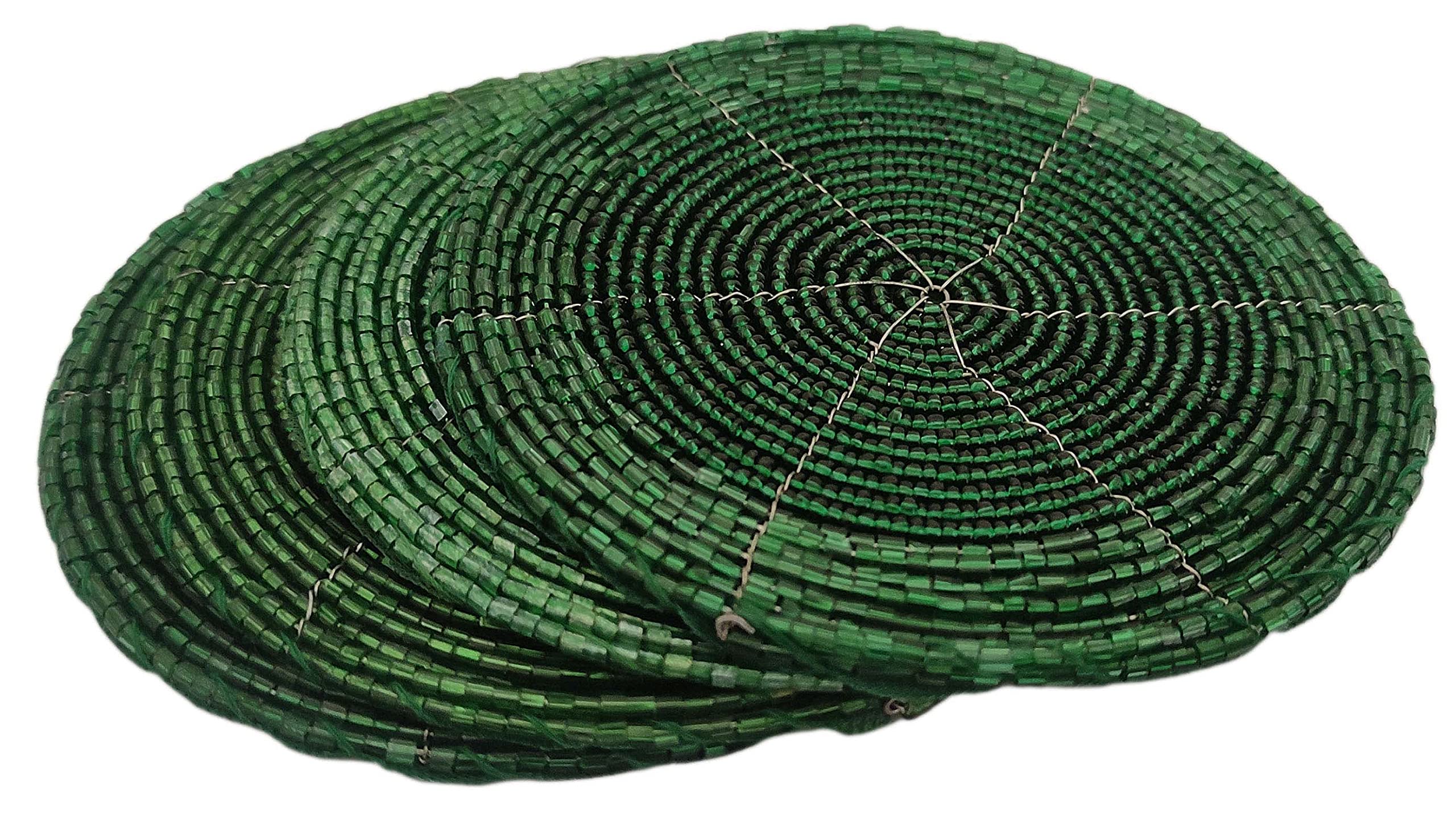 Sharvgun Dark Green Beaded Coaster Set Set Of 8 Home Kitchen Décor Drink Coaster Housewarming Gift