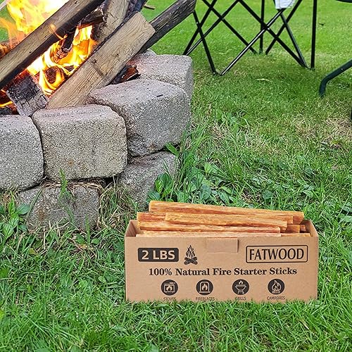 Miniatura 5 de Palitos de inicio de fuego de madera de grasa de 2 libras, 100% natural para estufas, madera de pino para chimeneas, fogatas, hogueras, parrilla