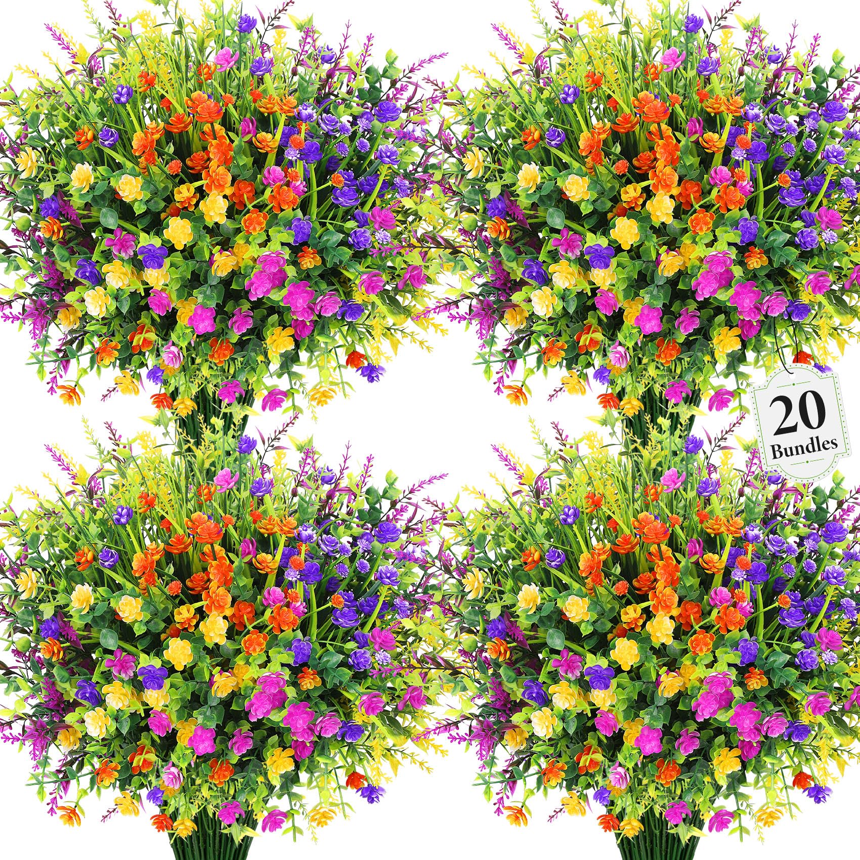 Besteek 20 Bundles Artificial Flowers