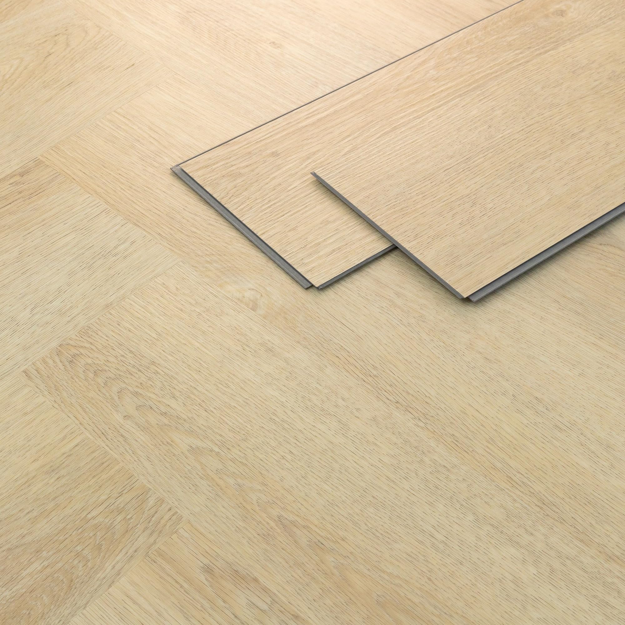 ML-Design Deluxe PVC-Bodenbelag – Fischgrät Eiche Natur, Klicksystem