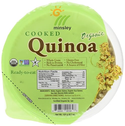 minsley Cooked Organic Quinoa, 4.2 oz (Paquete de 12)