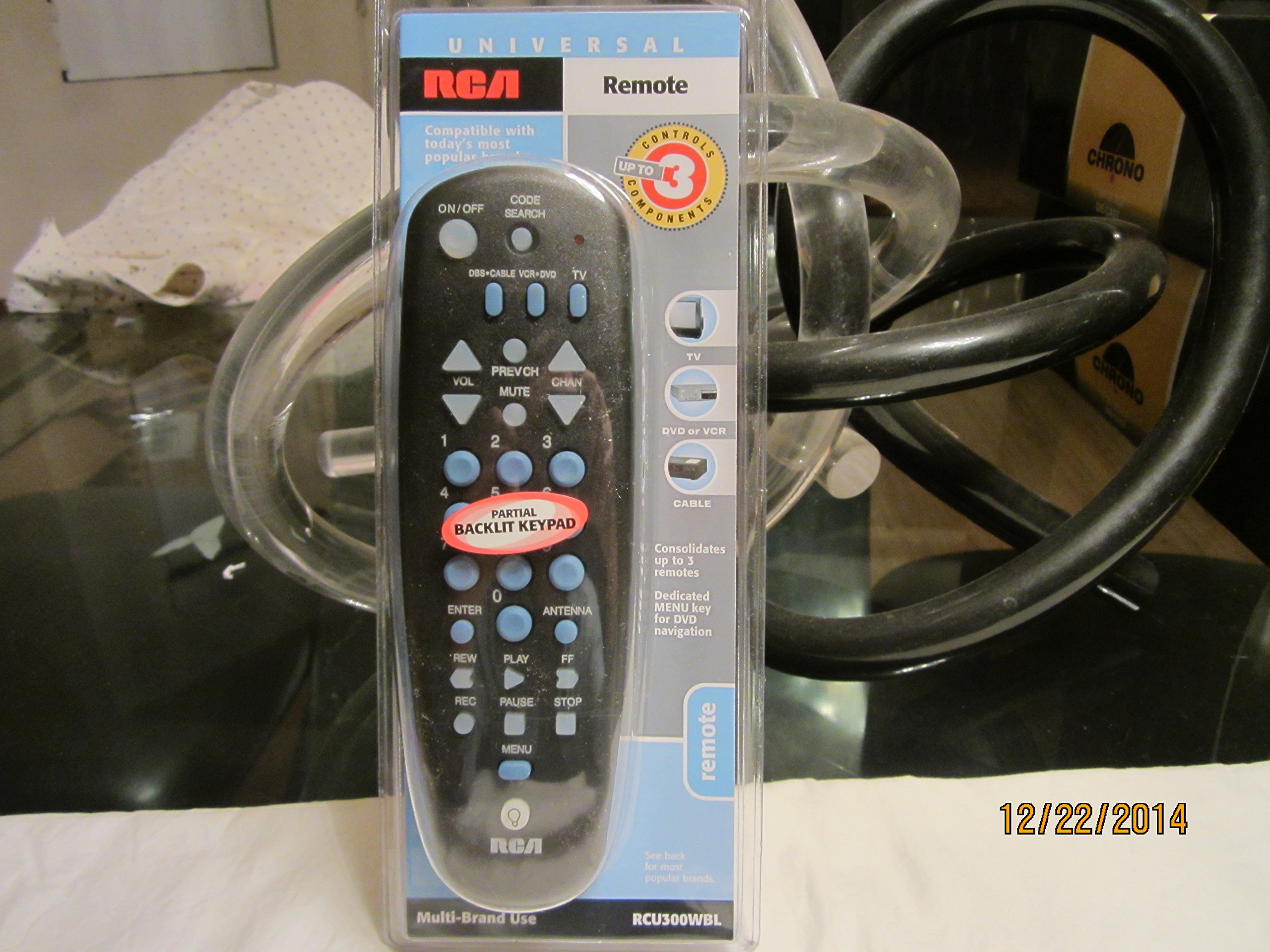 Télécommande Universelle RCA 3 En 1 Avec Touche Menu - Compatible TV/DVD/Box, Neuve