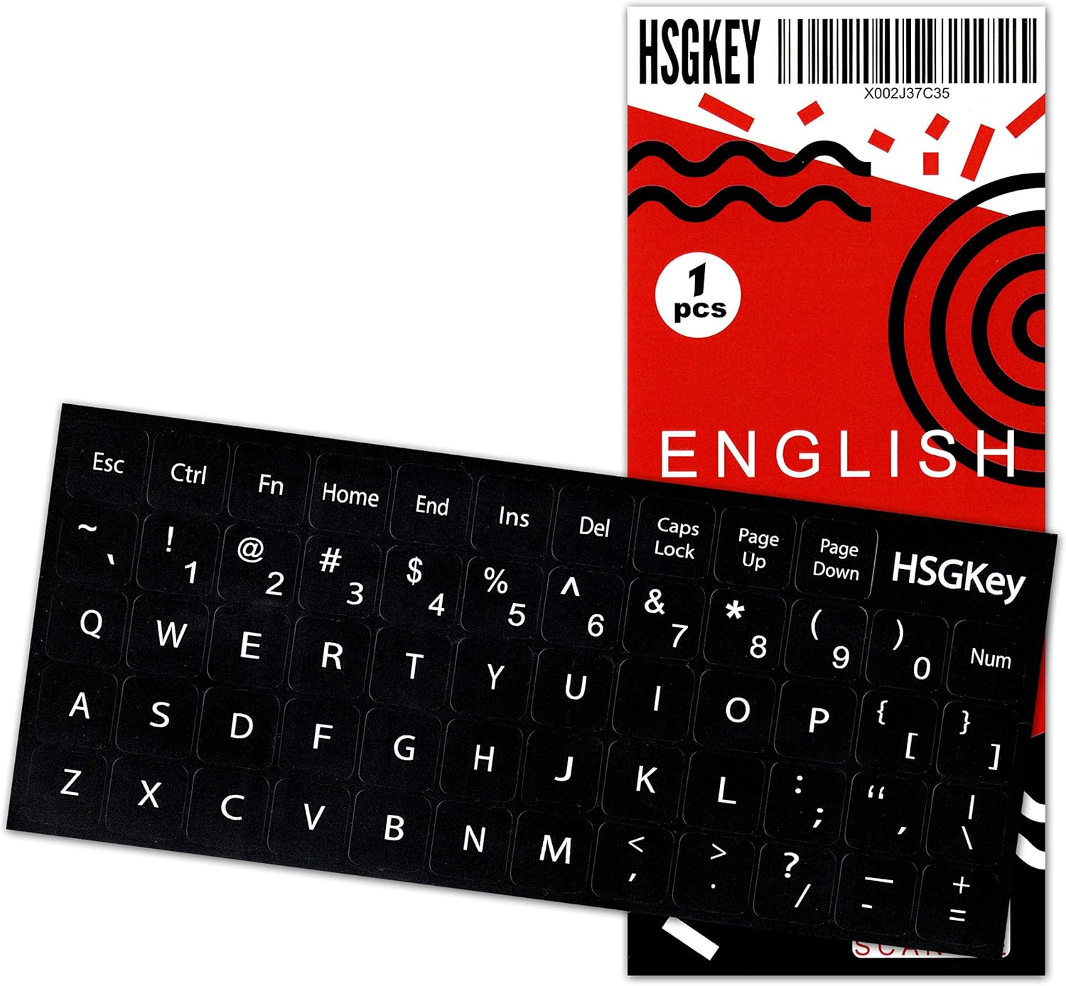 Amazon Com English Keyboard Stickers Replacement White Big Lettering Black Background For Macbook Air Pro Computer Laptop Desktop Pc Mac English Ergonomic Unit Size 0 47x0 47 Matte Computers Accessories