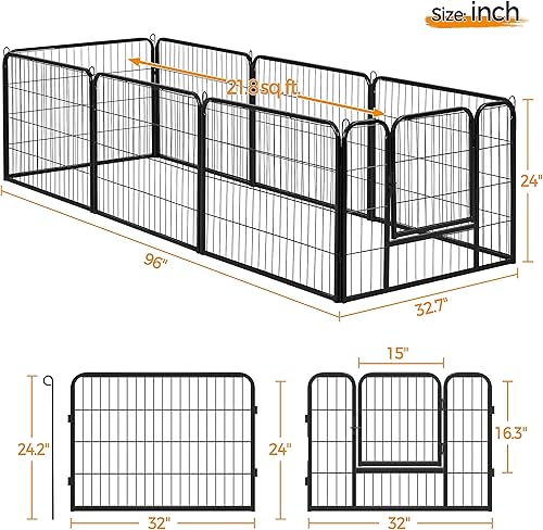Miniatura 7 de YAHEETECH - Corralito con paneles resistentes (8,16 o 32) para mascotas, perro, gato, cachorro y conejos, corralito portátil de ejercicio para