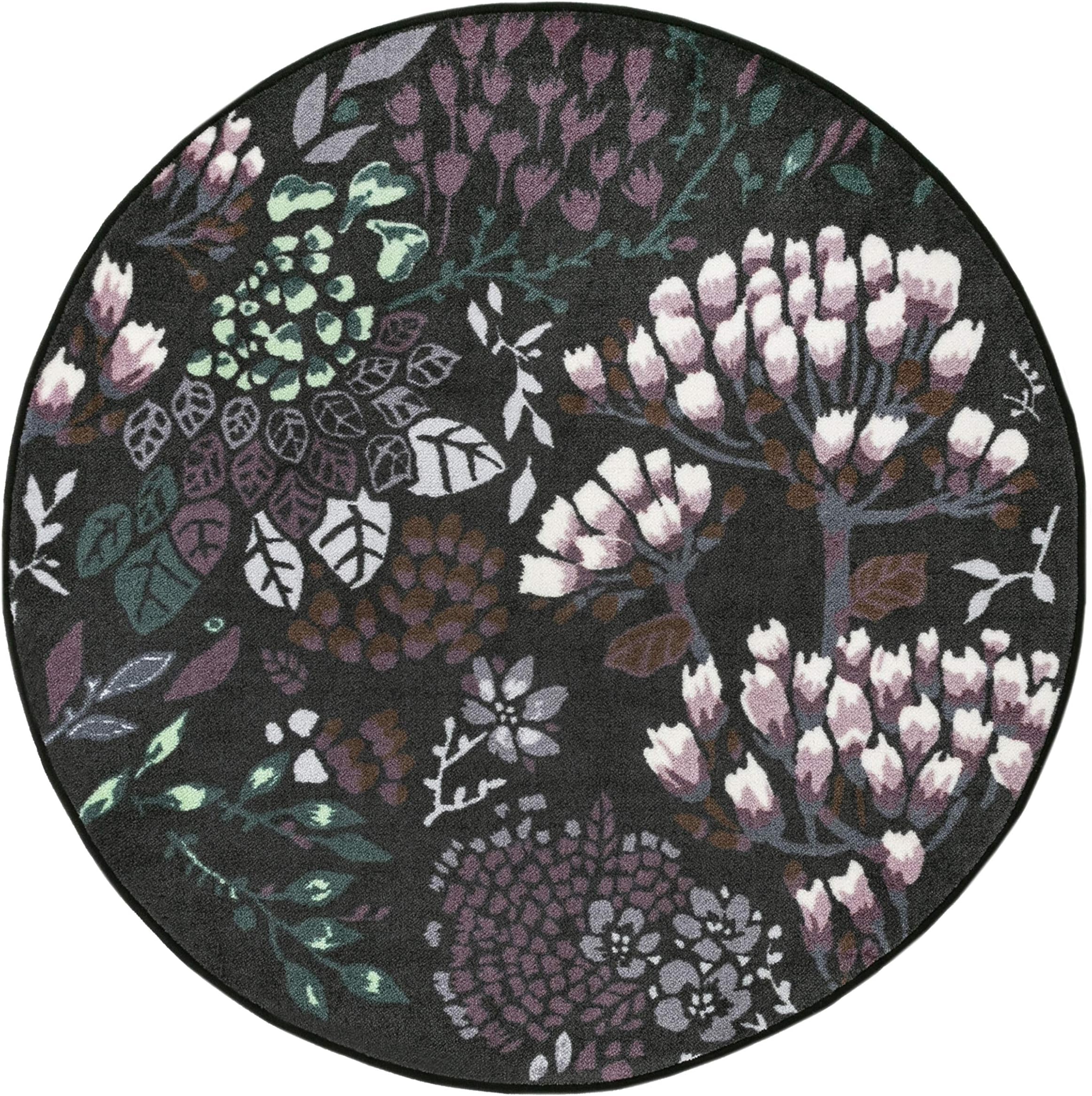 Vallila Kutikula Rug Ø 133 cm, Multi, Modern, Floral, 133cm x 133cm