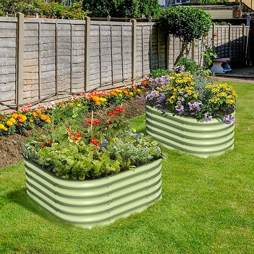 Miniatura 2 de Olle Cama de jardín elevada de 17 pulgadas de alto, camas elevadas para jardinería, kit de cama de jardín elevada, camas de jardín elevadas al aire