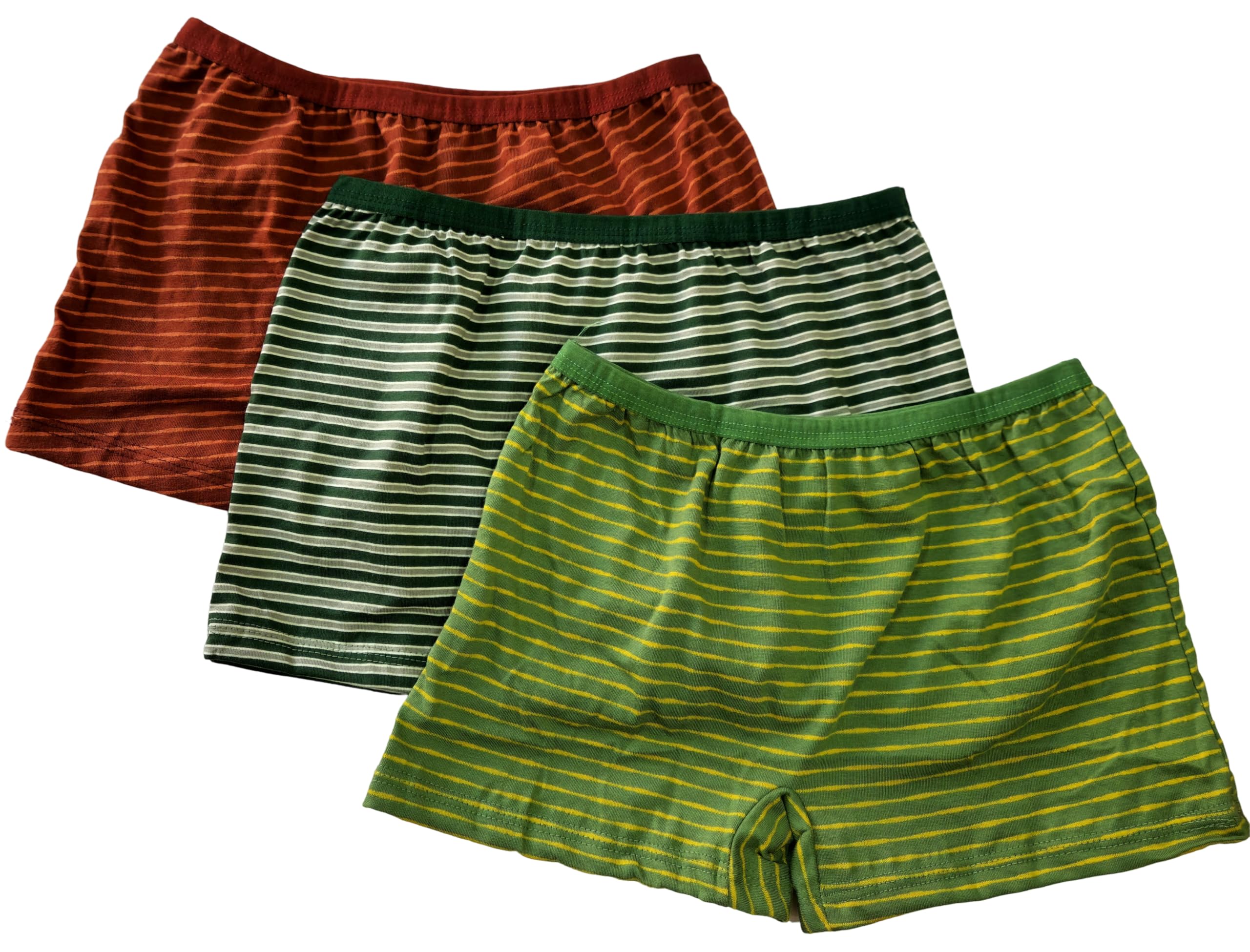 arla apparel Pack of 3 Pure Cotton All Day Comfort Underskirt Boyshort Panties | Multicolor Broad Elastic Stripe Printed boy Short Knicker - Multicolor-picture-26
