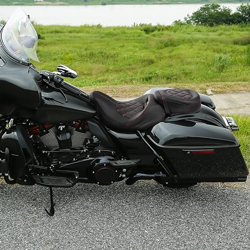 Miniatura 6 de C.C. RIDER Gel 2 Up - Asiento de conductor y pasajero para Harley CVO Touring Street Glide Road King Glide Electra Glide 2009-2023
