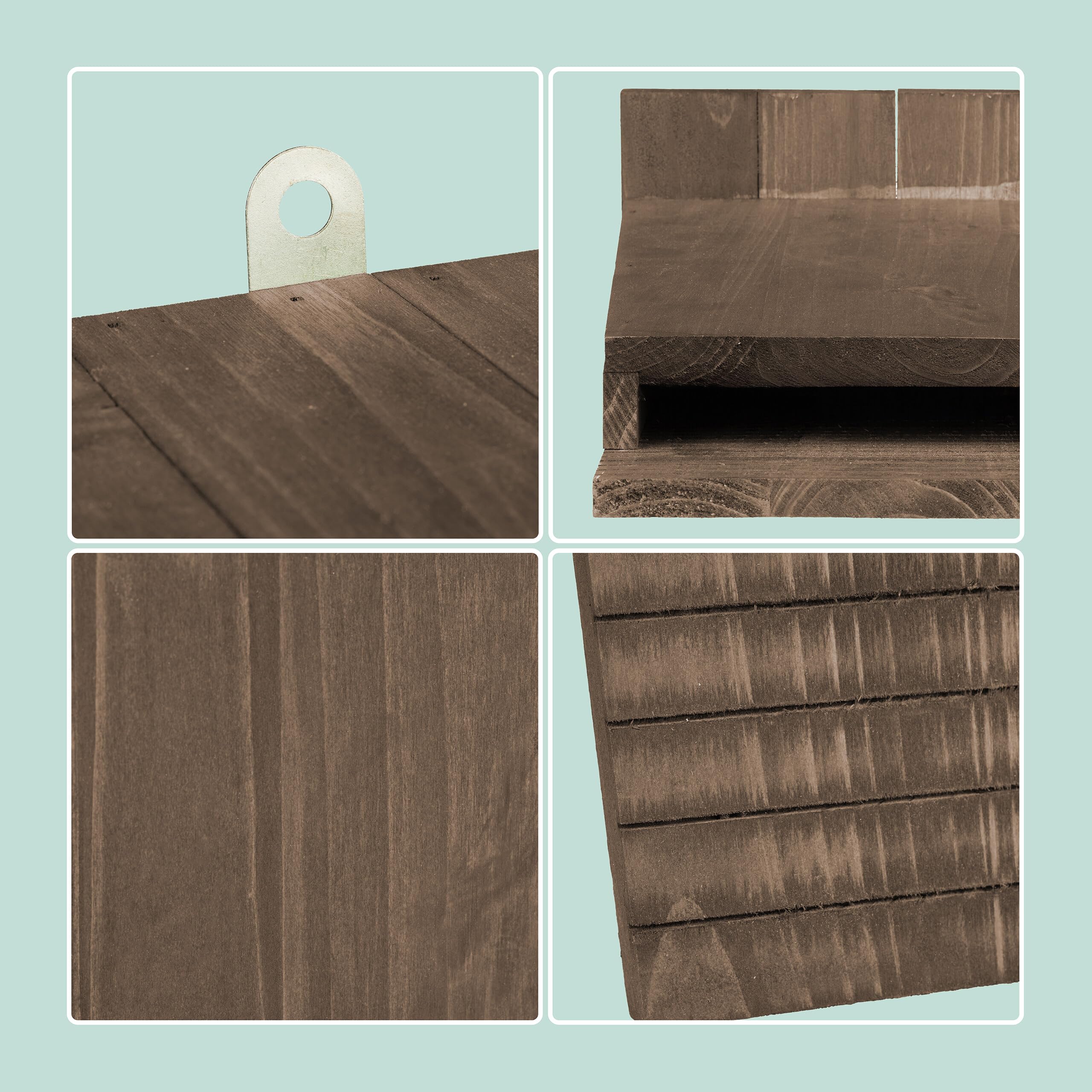Relaxdays Casette per Pipistrelli Set 2 Poggioli in Legno Marrone 34x22.5x12.5 cm