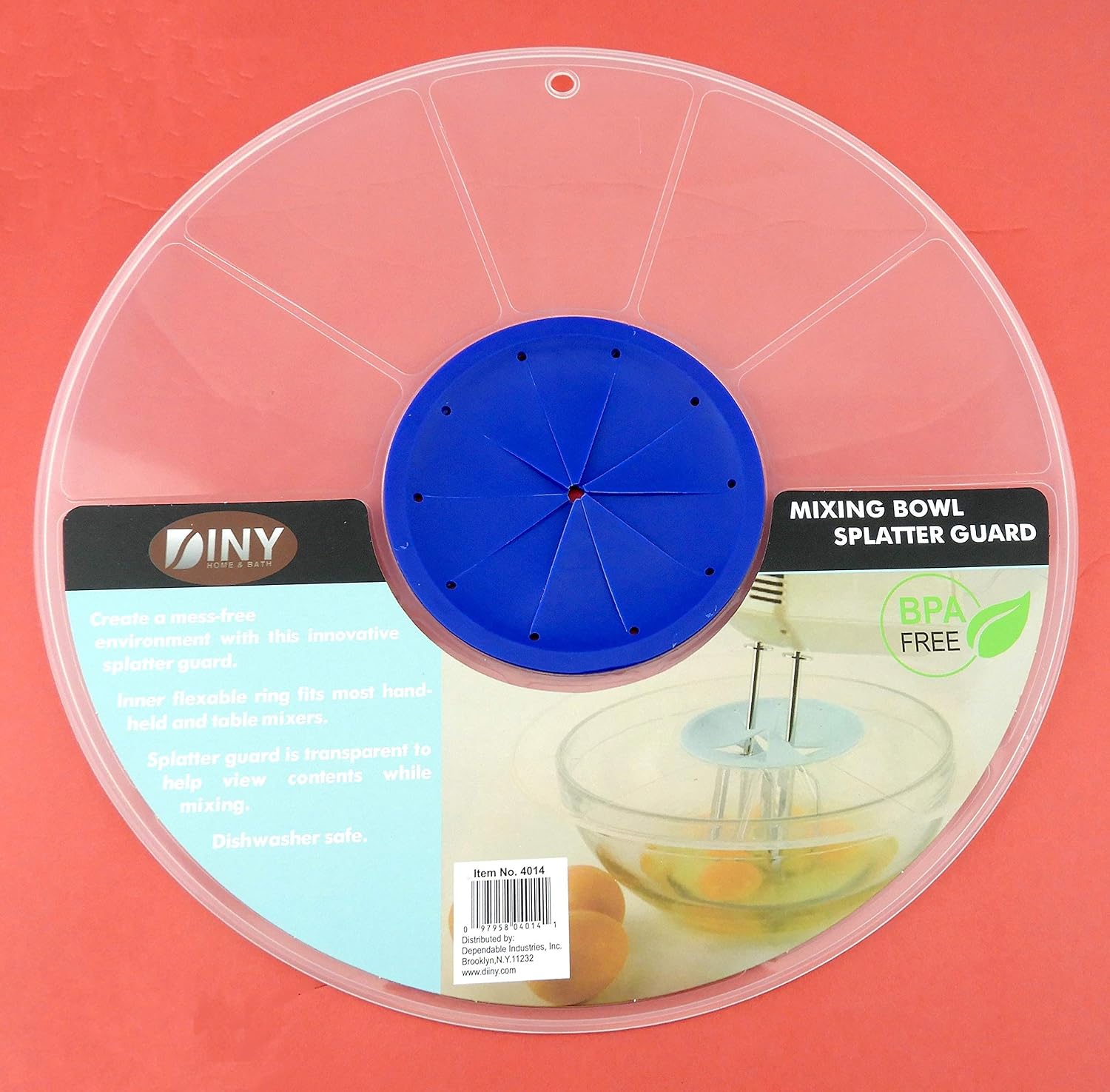Dependable Industries inc. Essentials 12" Mixing Bowl Splatter Guard BPA FREE Fits Most Hand and Electric Mixers (1)