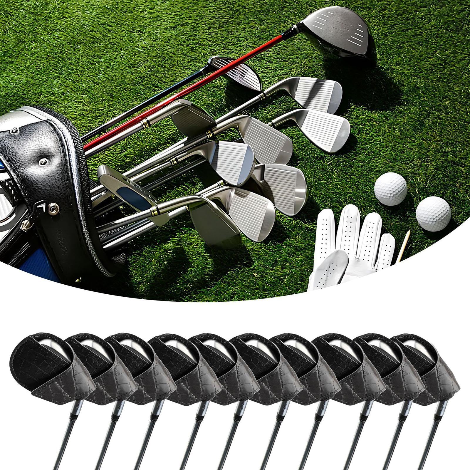 perfk 10 pezzi di copriferro da golf, copri mazze da golf, attrezzatura da allenamento, protezione avvolgente per sport all'aria aperta, per il