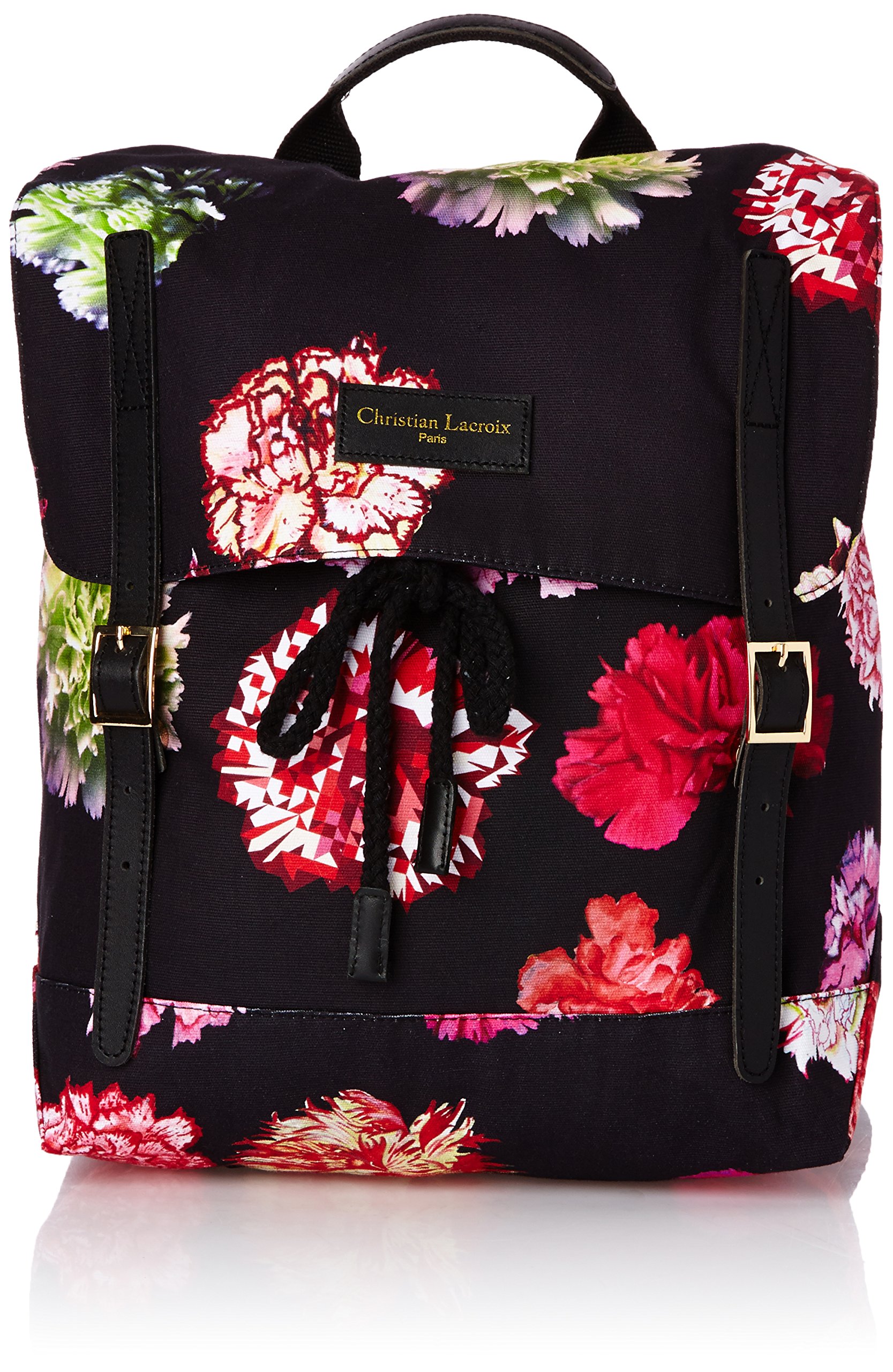 Christian Lacroix White Floral Backpack with Red Trim Christian Lacroix Zip Backpacks for Women for sale | eBay main image 2