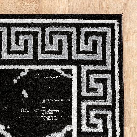 GLORY RUGS Area Rugs Marble 8x10 Black Gray Carpet Modern Abstract Rug Living Room Dining Bedroom Rug