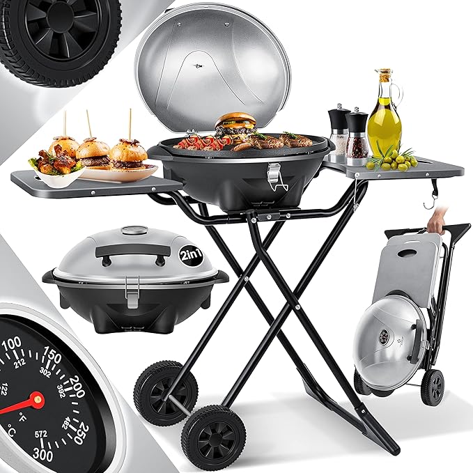 KESSER® Gril électrique Gril de Table 2 en 1 Barbecue sur Gril avec