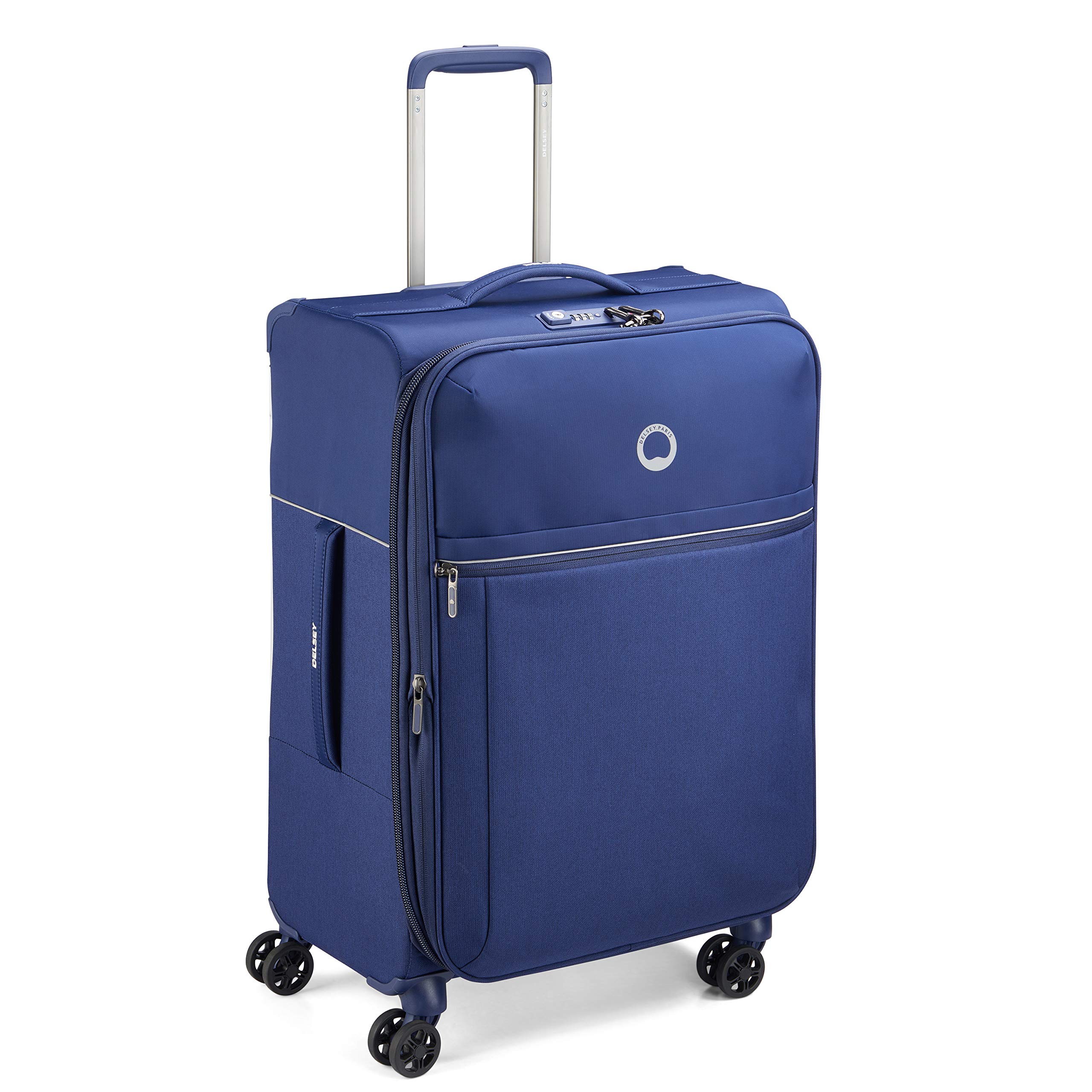 DELSEY PARISDelsey BROCHANT 2.0 Polyester 67 Cms 8 Wheels Blue Soft Suitcase